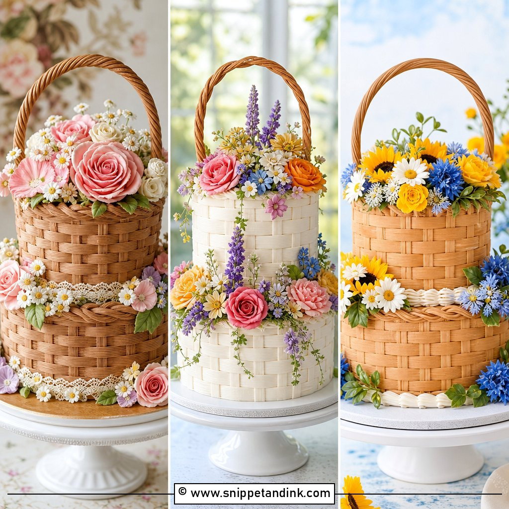 20 Flower Basket Cake Designs for Wedding Charm