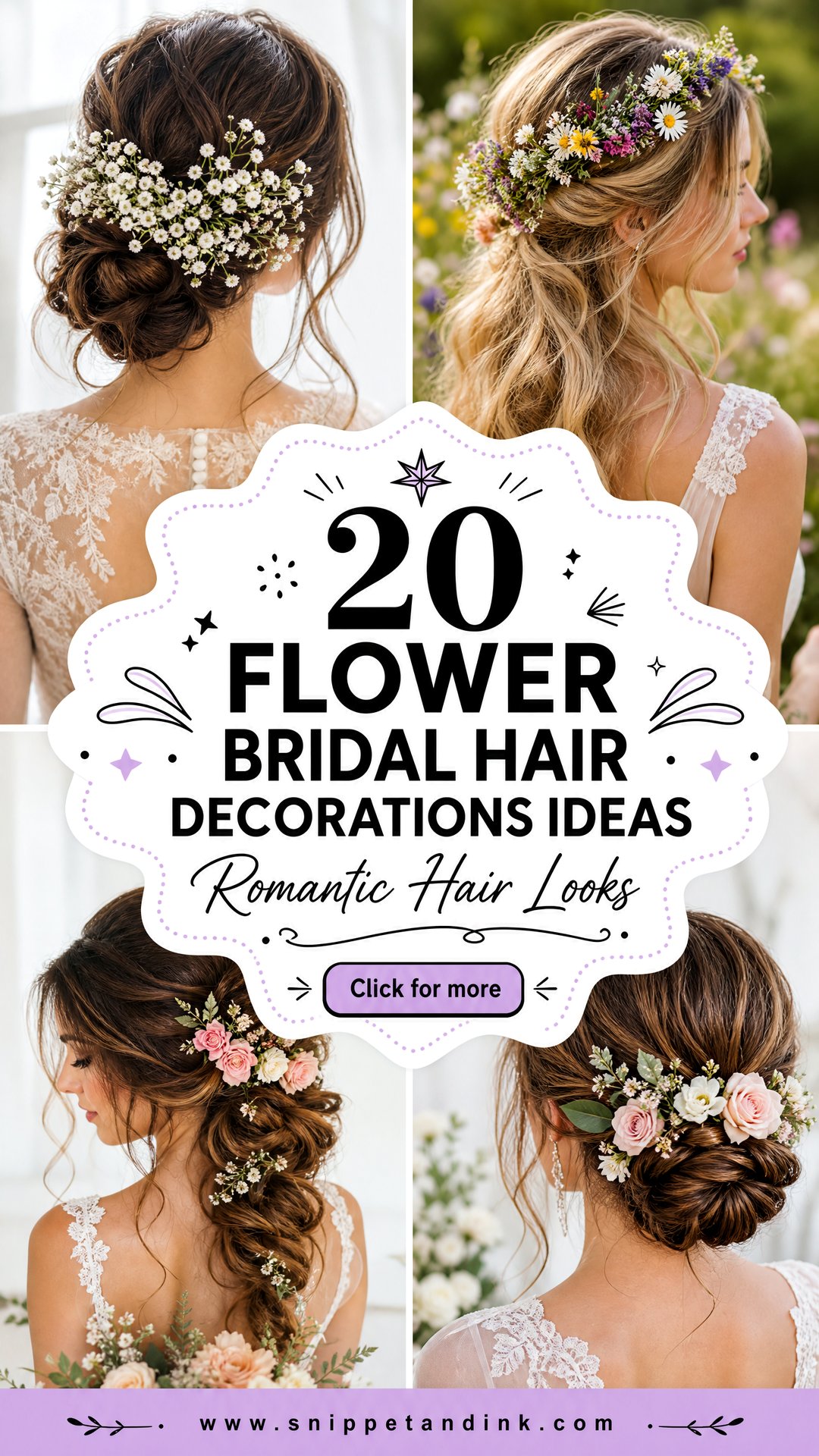 20 Flower Bridal Hair Decorations Ideas for Romantic Looks - 20 Flower Bridal Hair Decorations Ideas for Romantic Looks