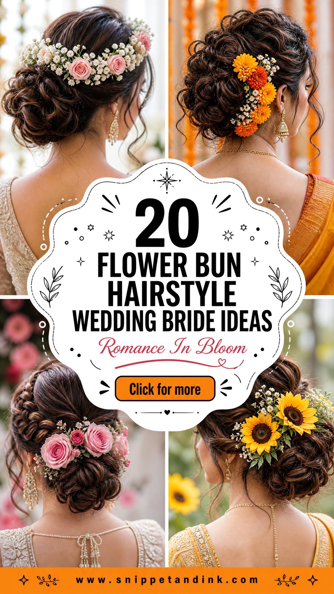 20 Flower Bun Hairstyle Wedding Bride Ideas for Romance - 20 Flower Bun Hairstyle Wedding Bride Ideas for Romance