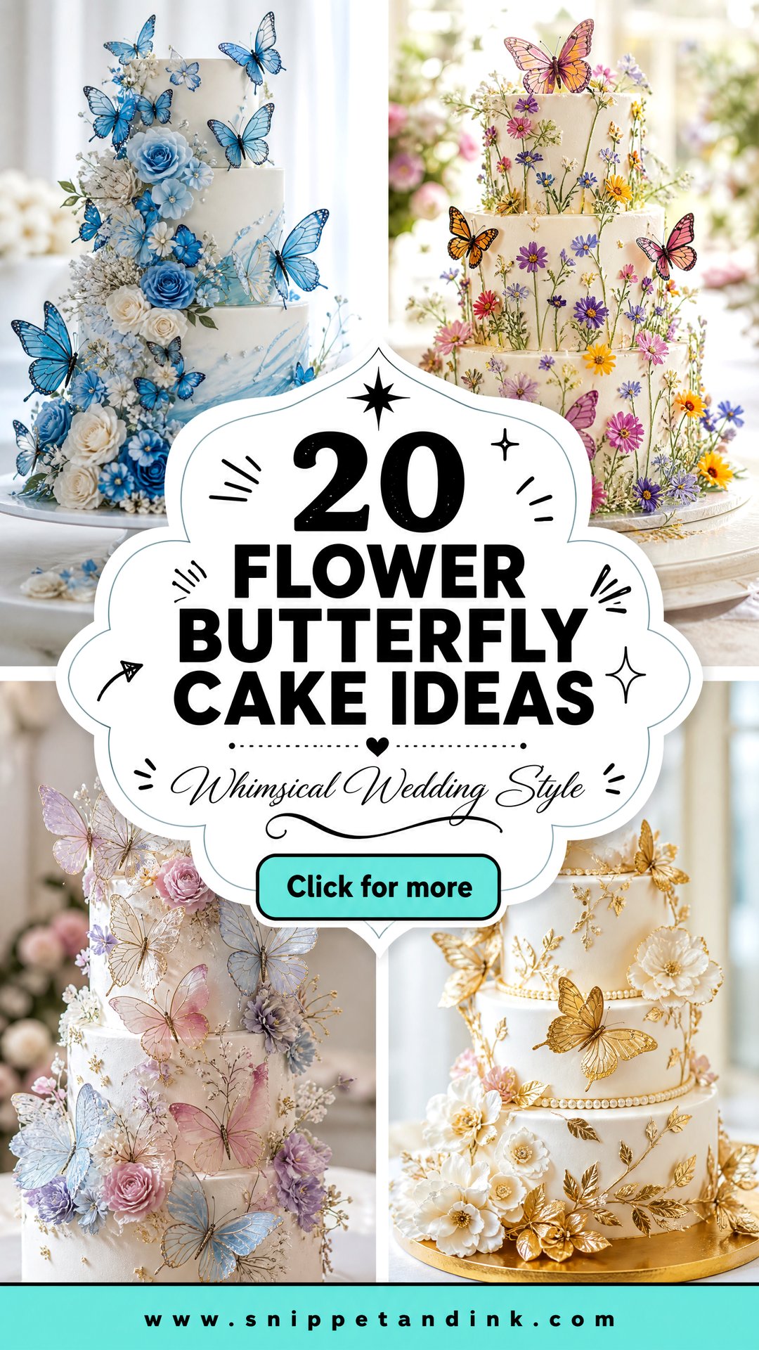 20 Flower Butterfly Cake Ideas for Wedding Whimsical Style - 20 Flower Butterfly Cake Ideas for Wedding Whimsical Style