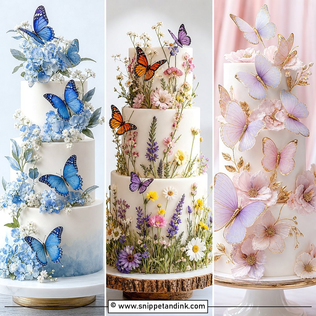 20 Flower Butterfly Cake Ideas for Wedding Whimsical Style