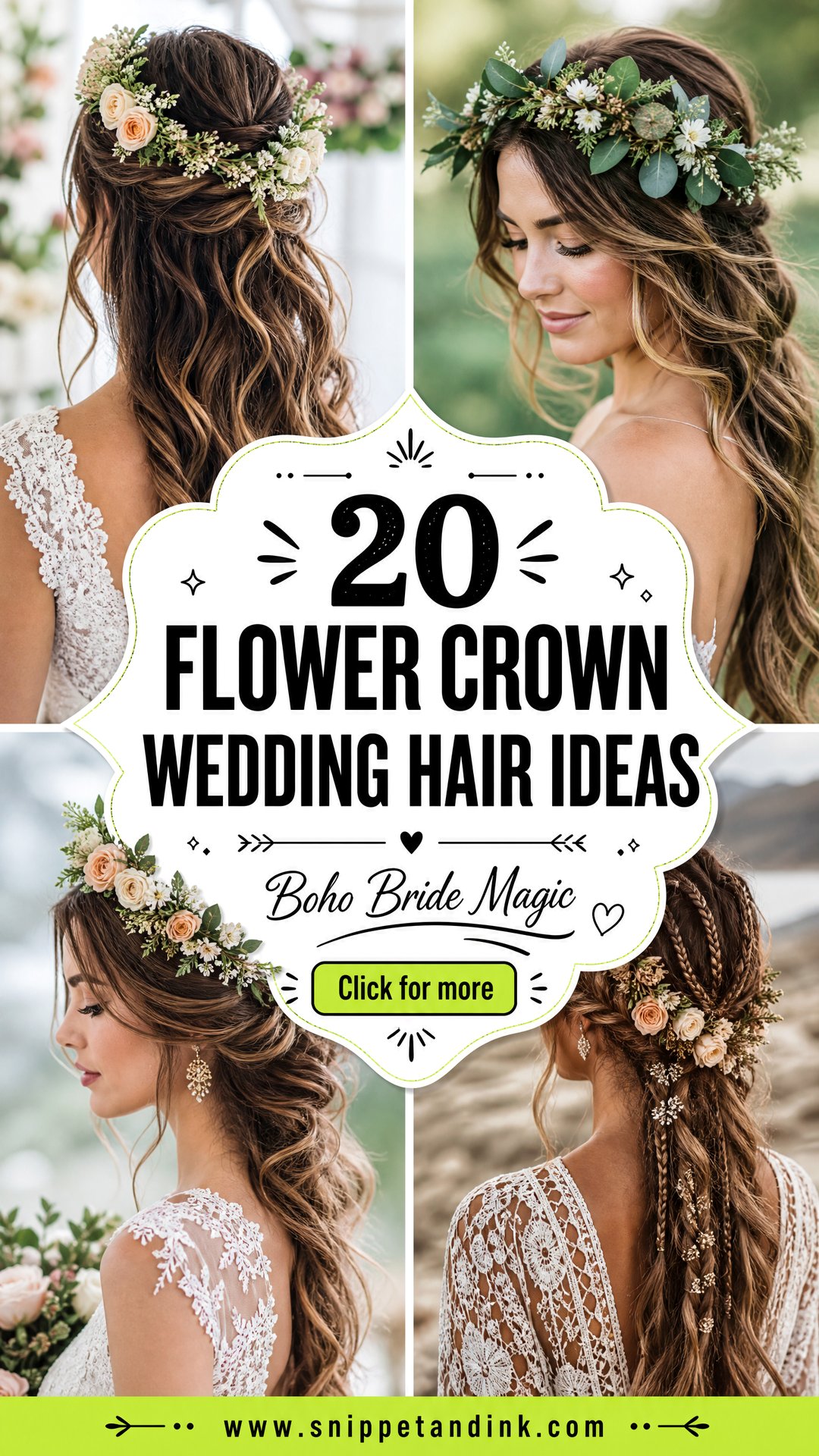 20 Flower Crown Wedding Hair Ideas for Boho Brides Today - 20 Flower Crown Wedding Hair Ideas for Boho Brides Today
