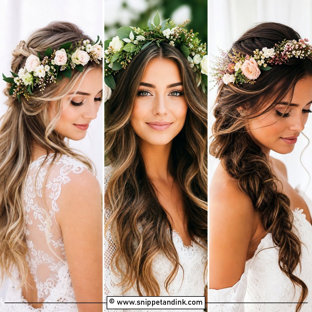 20 Flower Crown Wedding Hair Ideas for Boho Brides Today