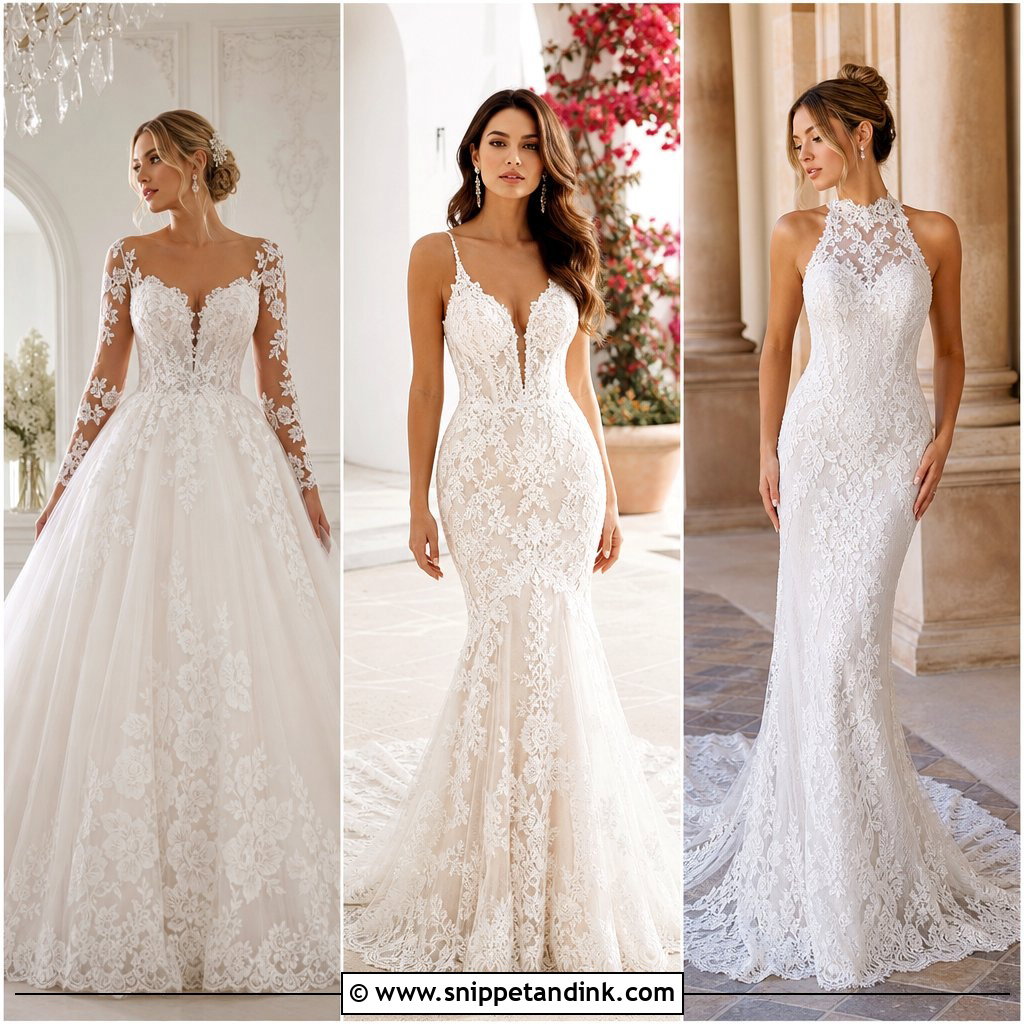 20 Flower Lace Wedding Dress Ideas: Romantic Looks Brides Love