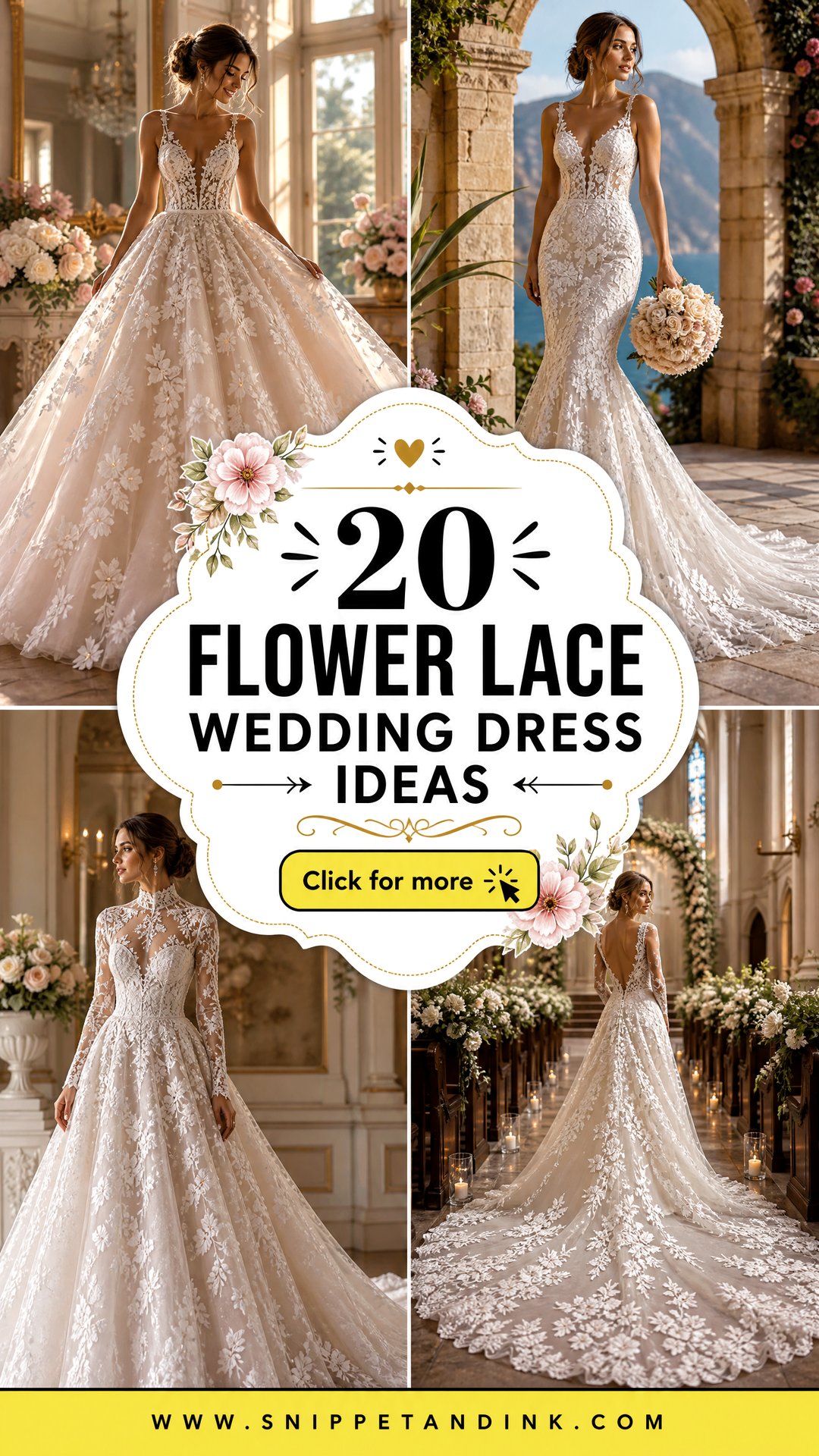 20 Flower Lace Wedding Dress Ideas Romantic Looks Brides Love - 20 Flower Lace Wedding Dress Ideas: Romantic Looks Brides Love