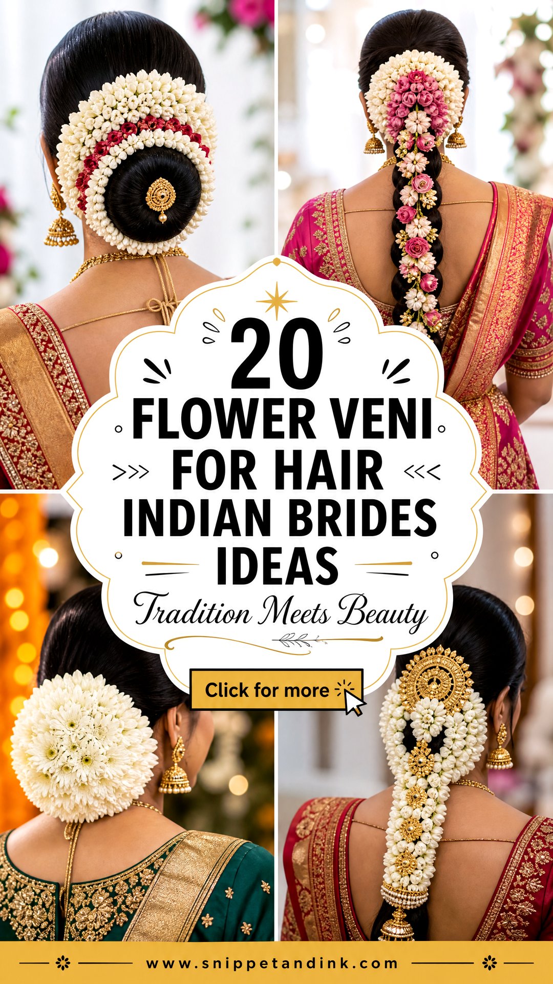 20 Flower Veni for Hair Indian Brides Ideas for Tradition - 20 Flower Veni for Hair Indian Brides Ideas for Tradition