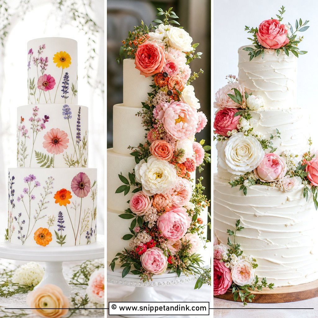 20 Flower Wedding Cake Ideas for Romantic Reception Style