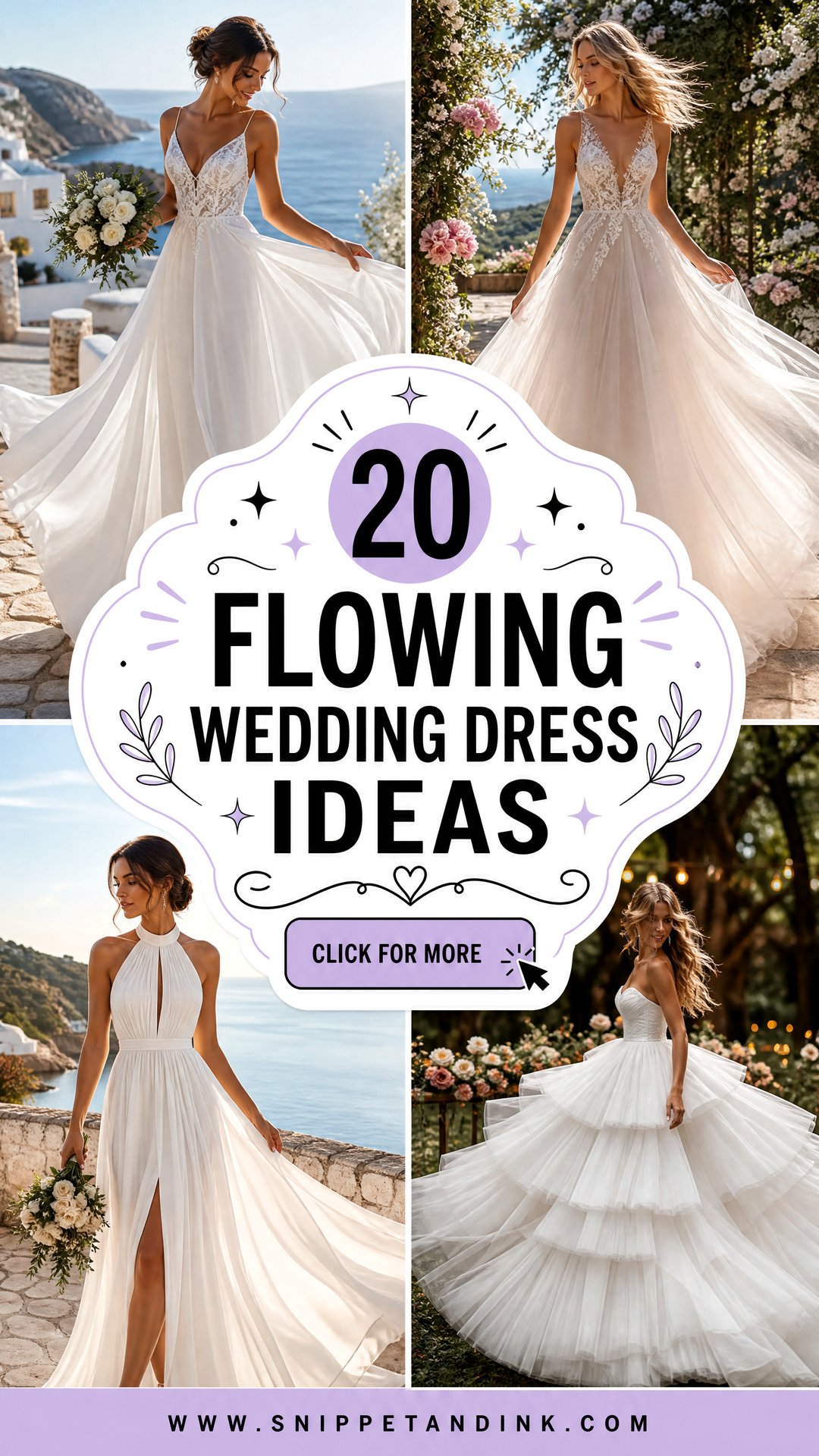 20 Flowing Wedding Dress Ideas Dreamy Silhouettes Brides Love - 20 Flowing Wedding Dress Ideas: Dreamy Silhouettes Brides Love