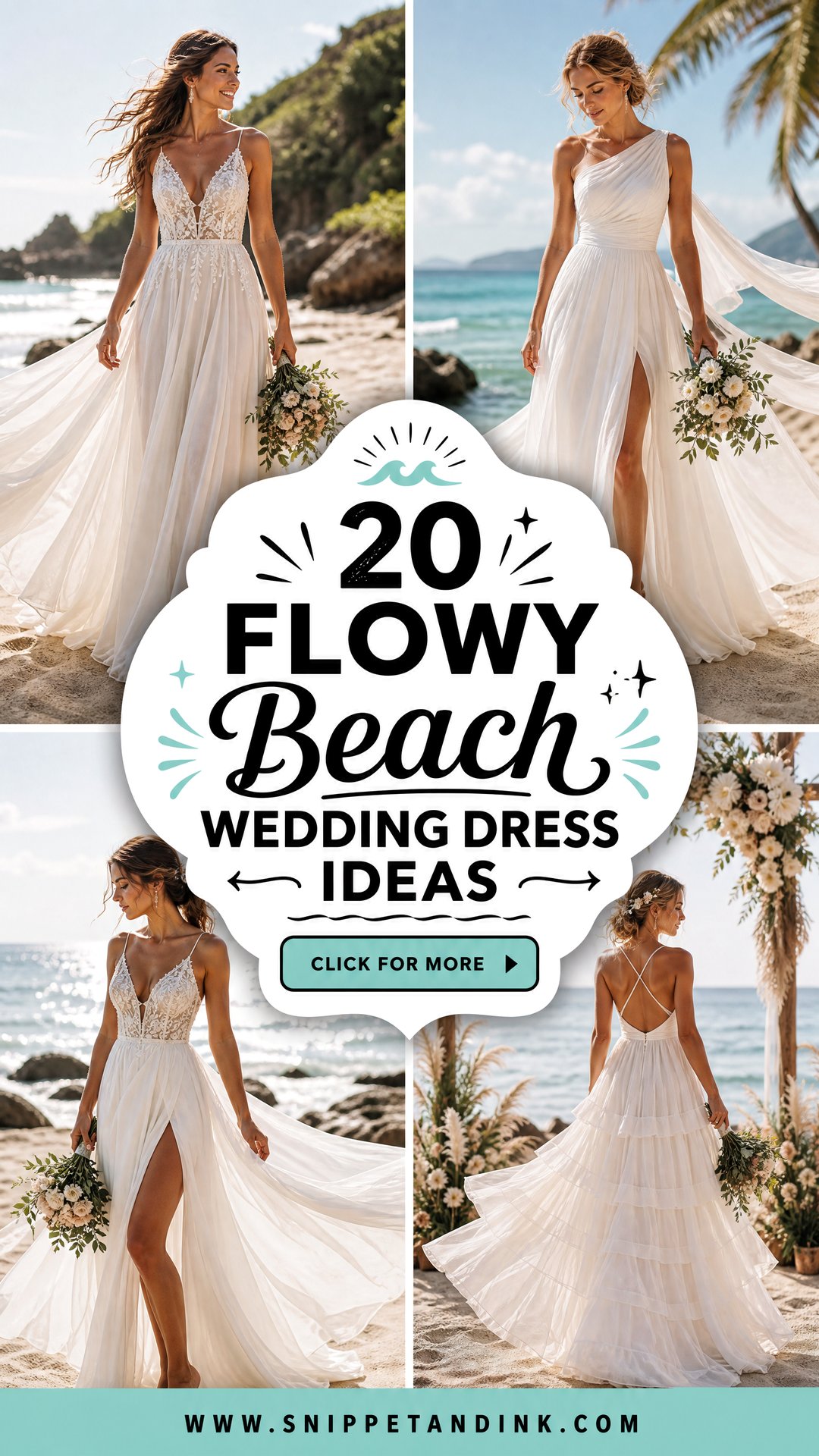 20 Flowy Beach Wedding Dress Ideas Breezy Bridal Styles - 20 Flowy Beach Wedding Dress Ideas: Breezy Bridal Styles