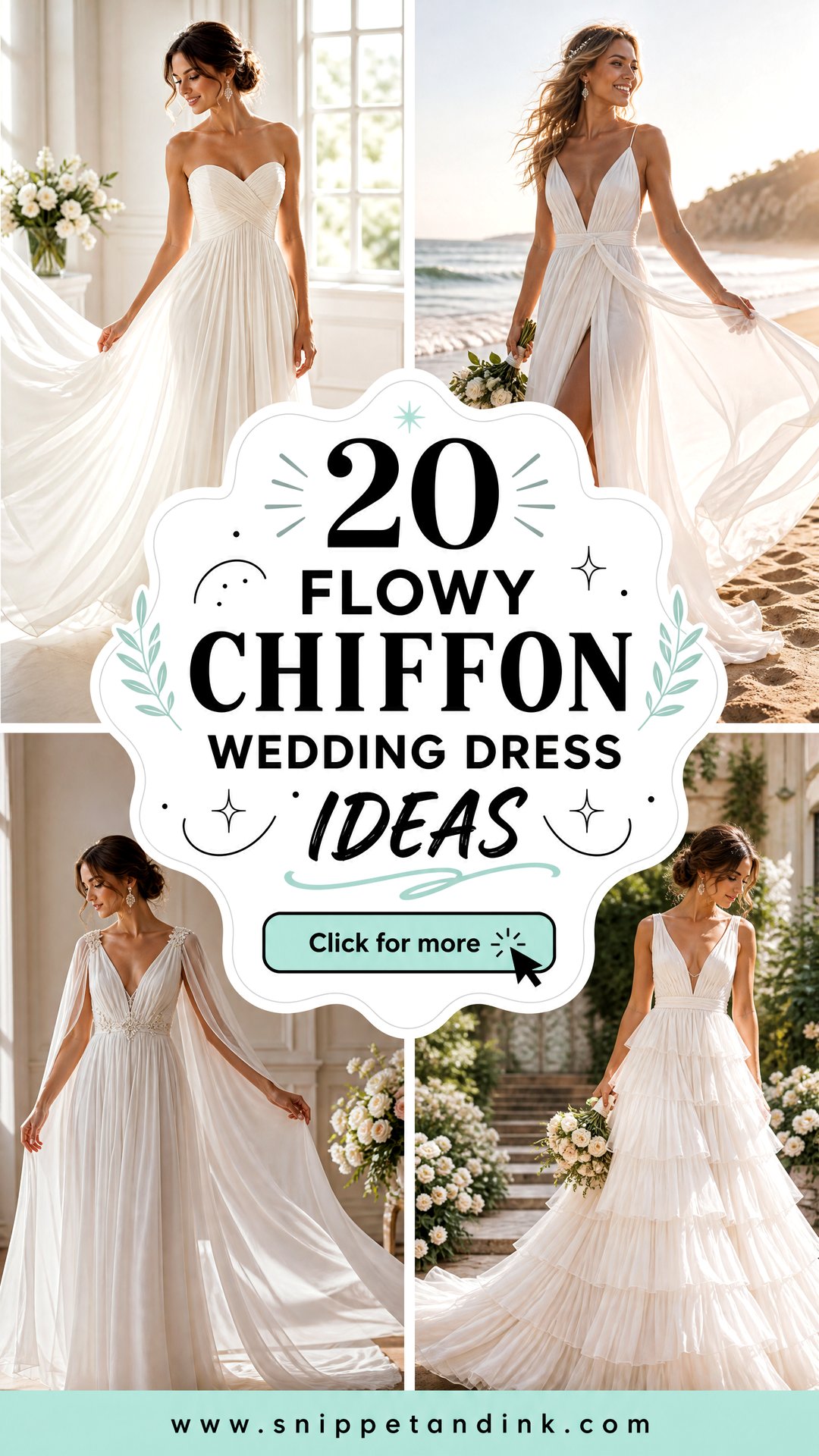 20 Flowy Chiffon Wedding Dress Ideas Airy Looks for Brides - 20 Flowy Chiffon Wedding Dress Ideas: Airy Looks for Brides