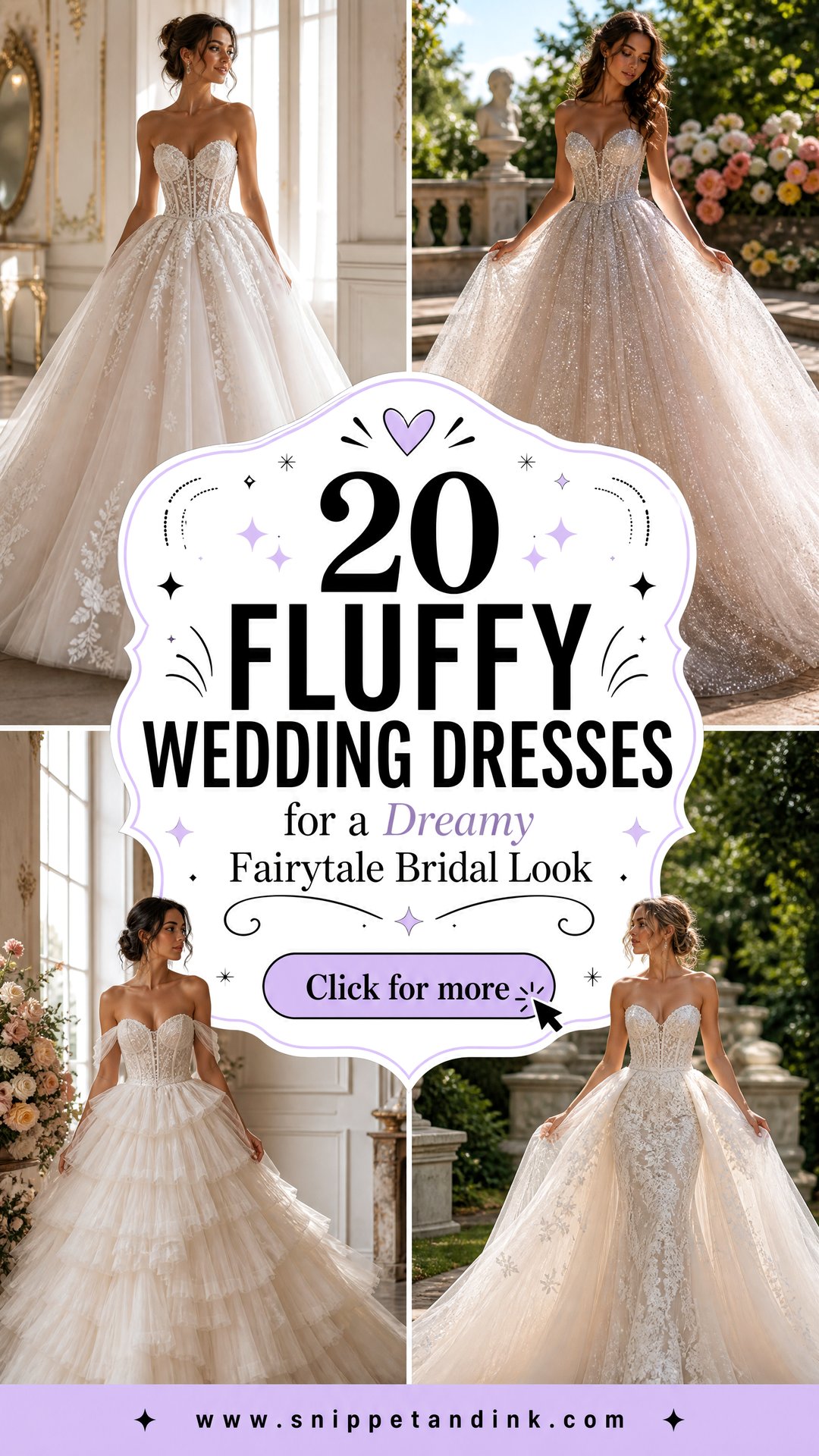 20 Fluffy Wedding Dresses for a Dreamy Fairytale Bridal Look - 20 Fluffy Wedding Dresses for a Dreamy Fairytale Bridal Look
