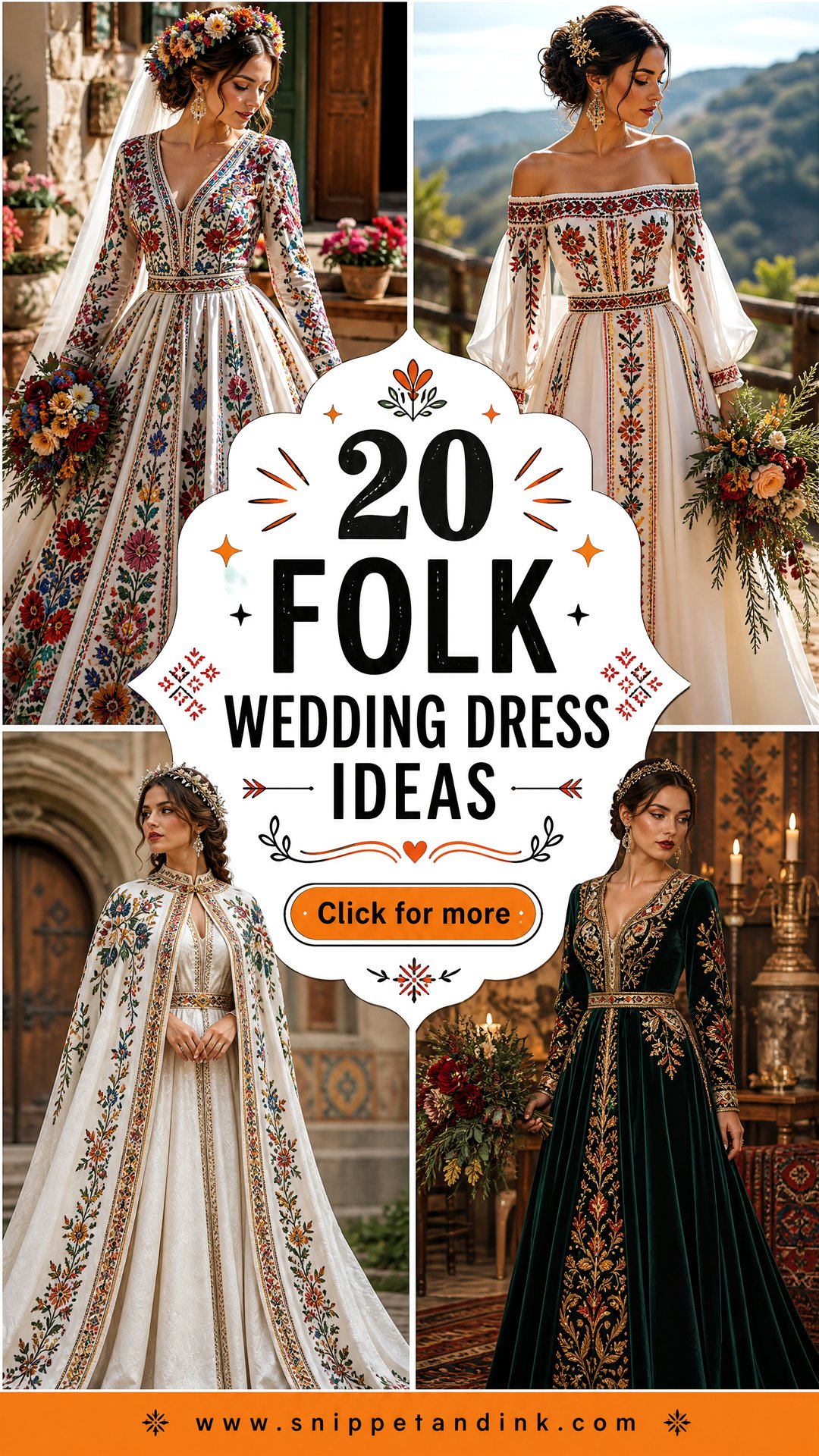 20 Folk Wedding Dress Ideas for Modern Culture-Loving Brides - 20 Folk Wedding Dress Ideas for Modern Culture-Loving Brides