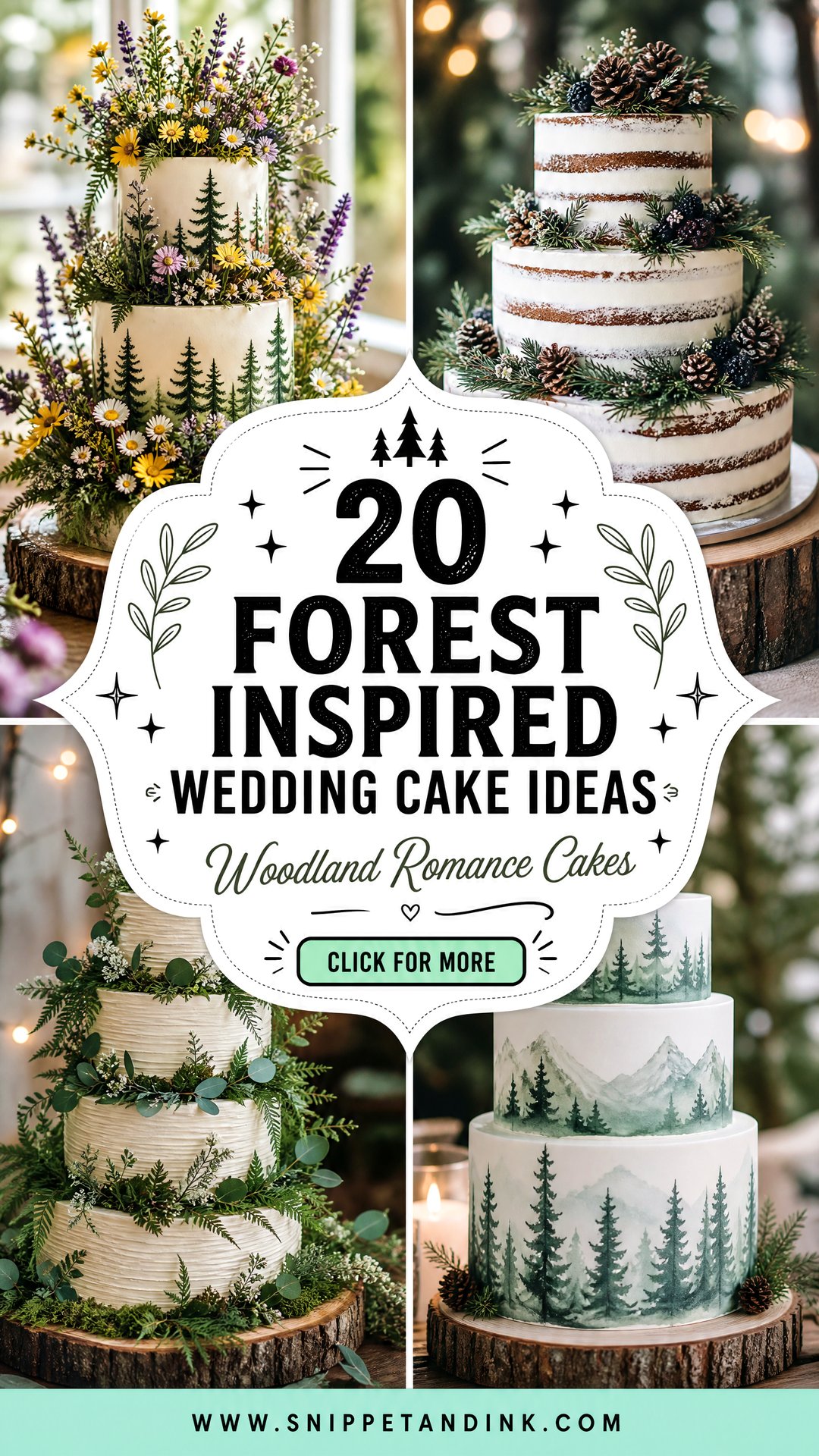 20 Forest Inspired Wedding Cake Ideas for Woodland Romance - 20 Forest Inspired Wedding Cake Ideas for Woodland Romance