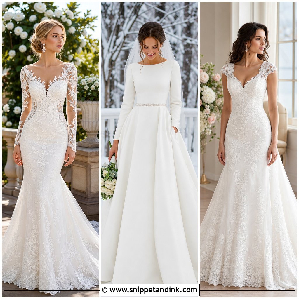 20 Form Fitting Wedding Dress With Sleeves for Chic Brides
