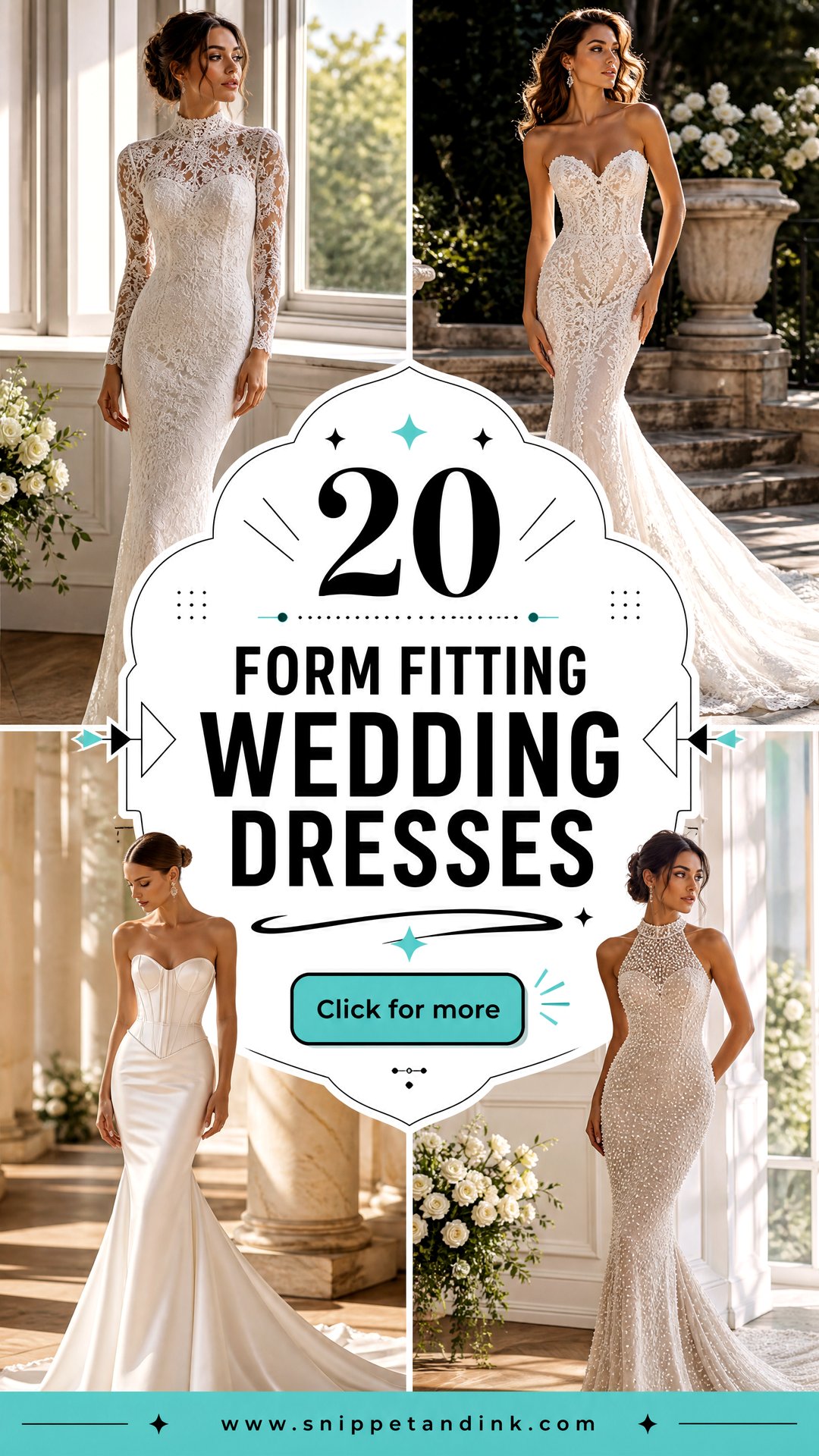 20 Form Fitting Wedding Dresses for a Sleek Modern Bridal Look - 20 Form Fitting Wedding Dresses for a Sleek Modern Bridal Look