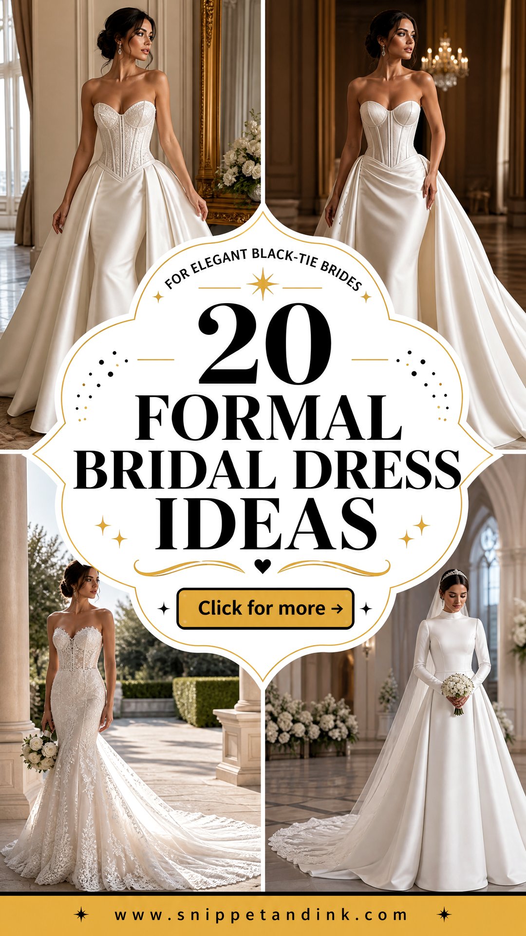 20 Formal Bridal Dress Ideas for Elegant Black-Tie Brides - 20 Formal Bridal Dress Ideas for Elegant Black-Tie Brides