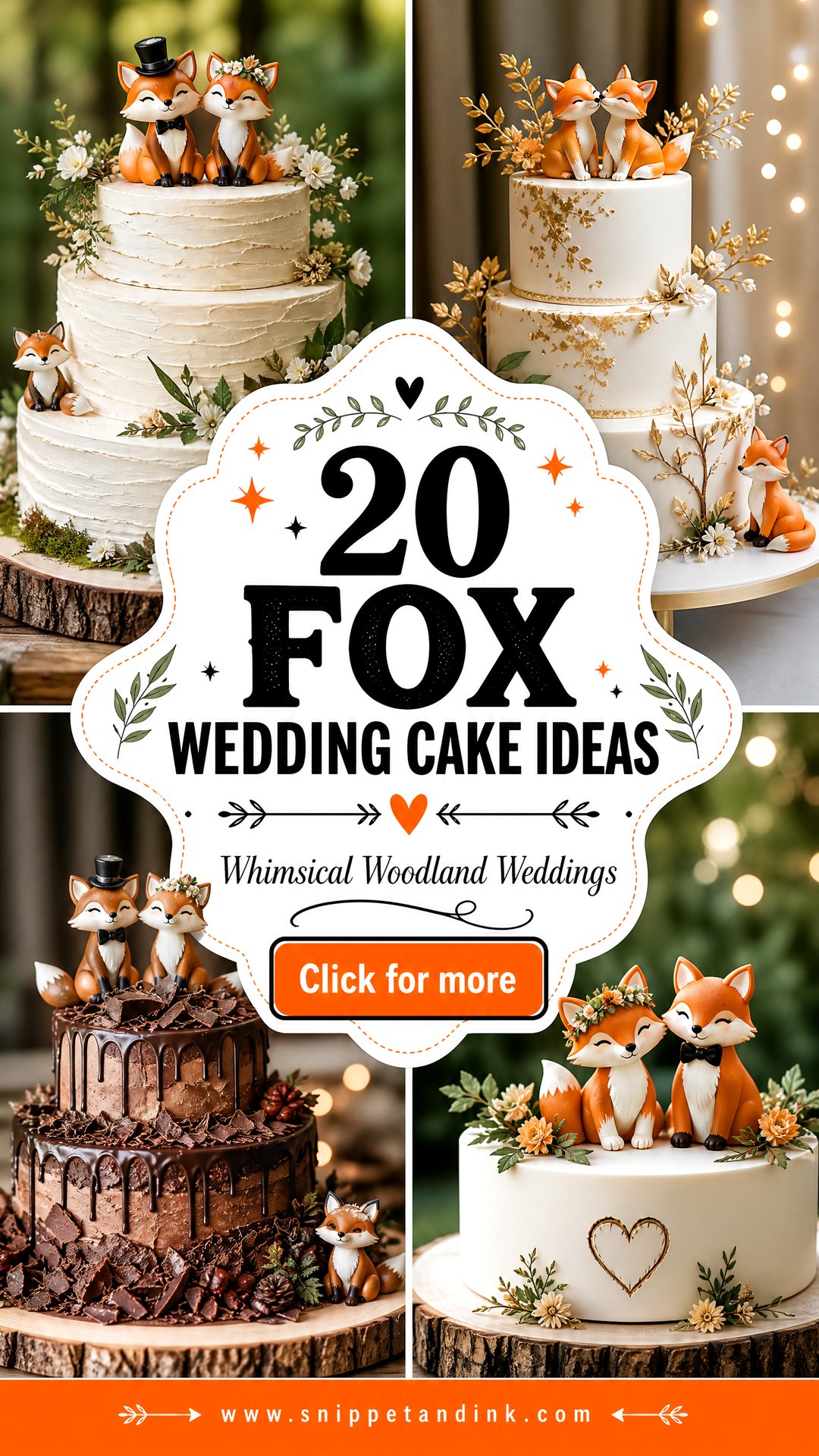 20 Fox Wedding Cake Ideas for Whimsical Woodland Weddings - 20 Fox Wedding Cake Ideas for Whimsical Woodland Weddings