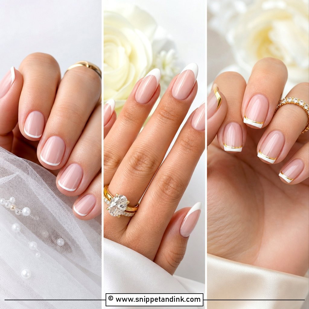 20 French Bridal Wedding Nails for Chic Elegant Brides