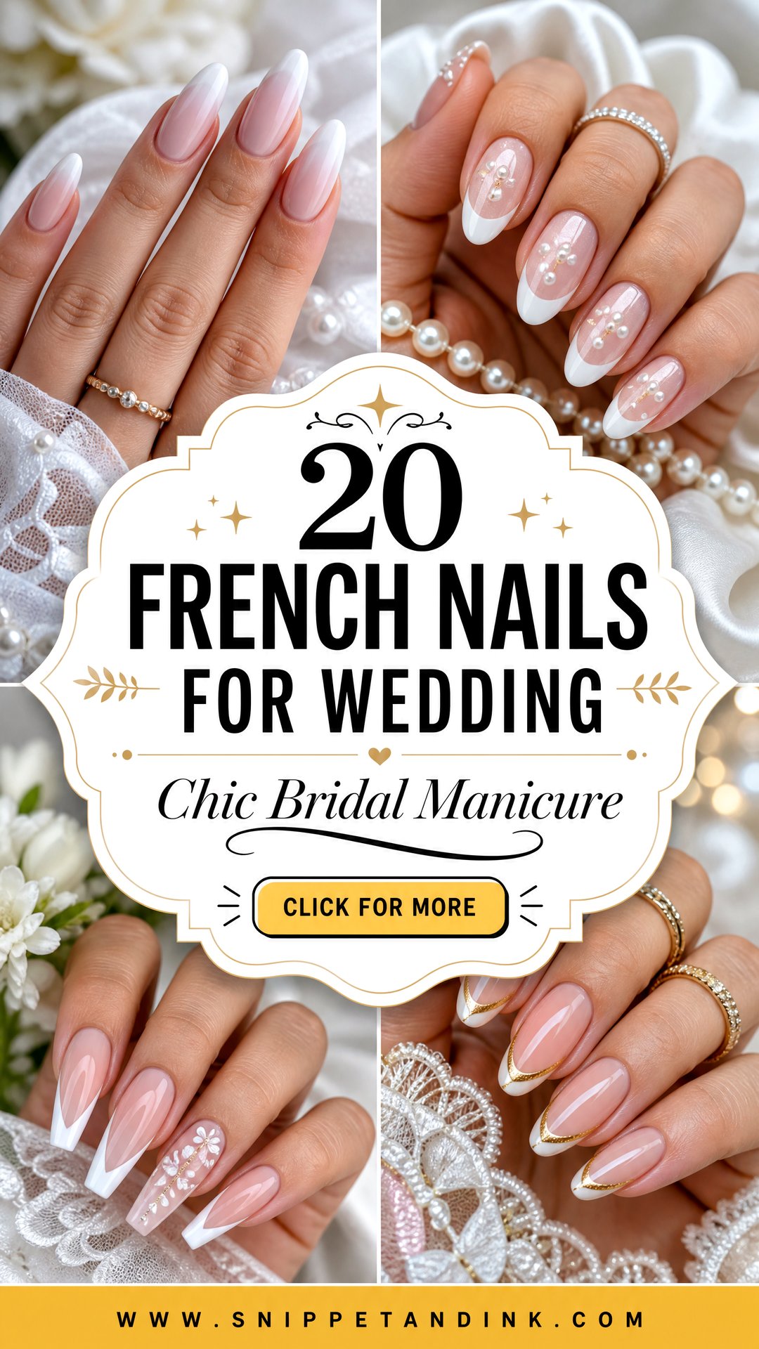 20 French Nails for Wedding Chic Bridal Manicure Ideas - 20 French Nails for Wedding: Chic Bridal Manicure Ideas