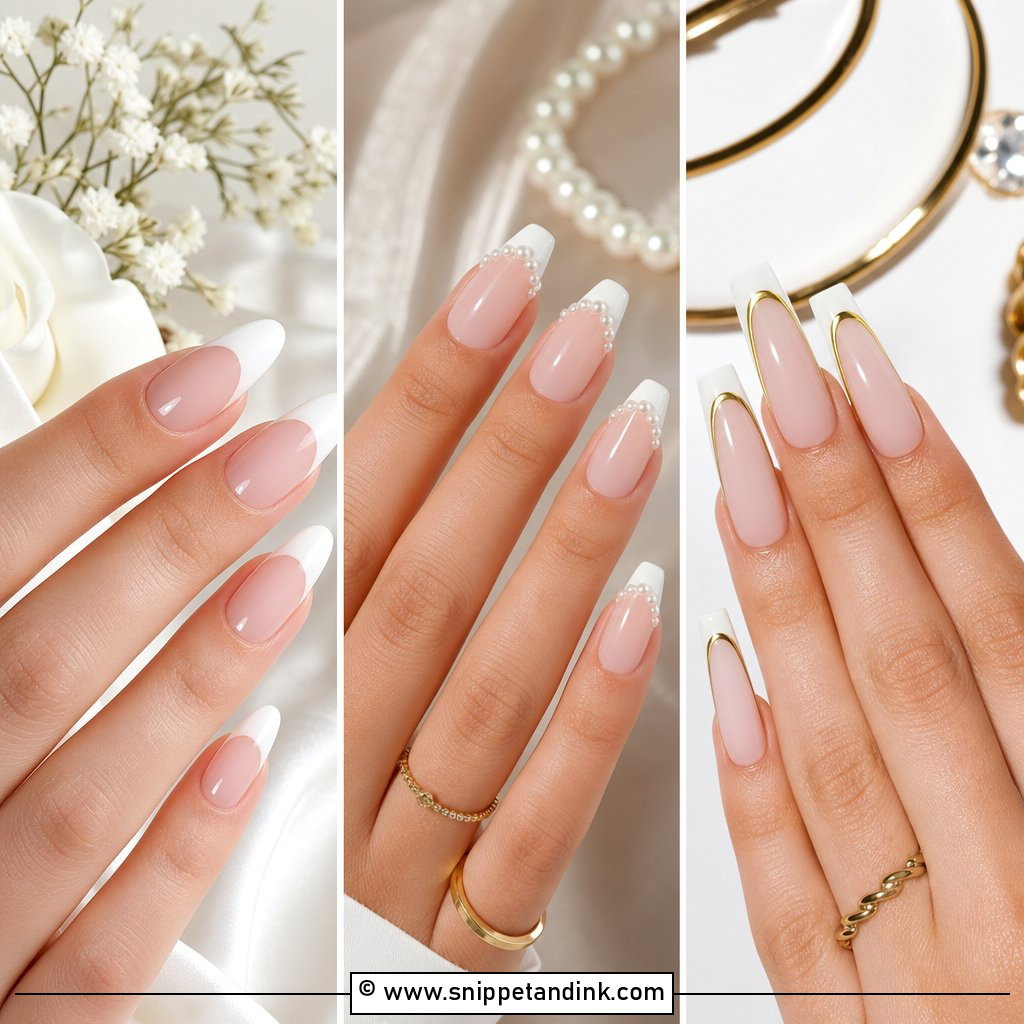 20 French Nails for Wedding Chic Bridal Manicure Ideas