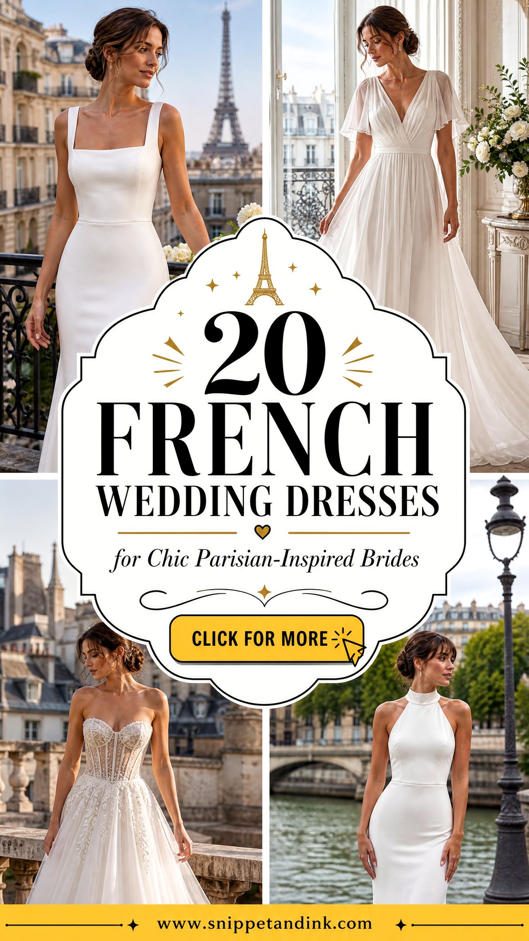 20 French Wedding Dresses for Chic Parisian-Inspired Brides - 20 French Wedding Dresses for Chic Parisian-Inspired Brides