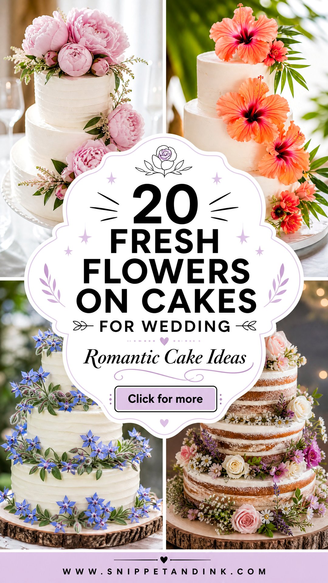 20 Fresh Flowers on Cakes for Wedding Romantic Cake Ideas - 20 Fresh Flowers on Cakes for Wedding: Romantic Cake Ideas