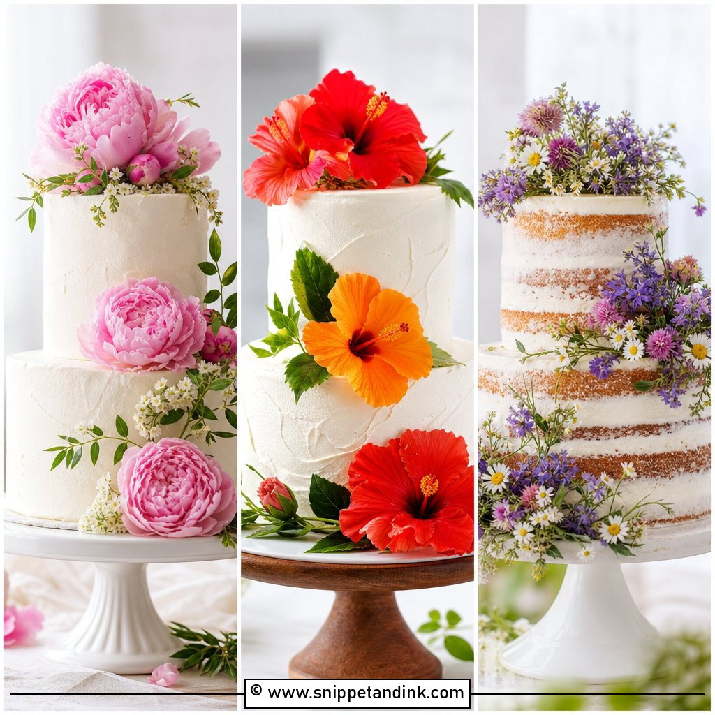 20 Fresh Flowers on Cakes for Wedding Romantic Cake Ideas