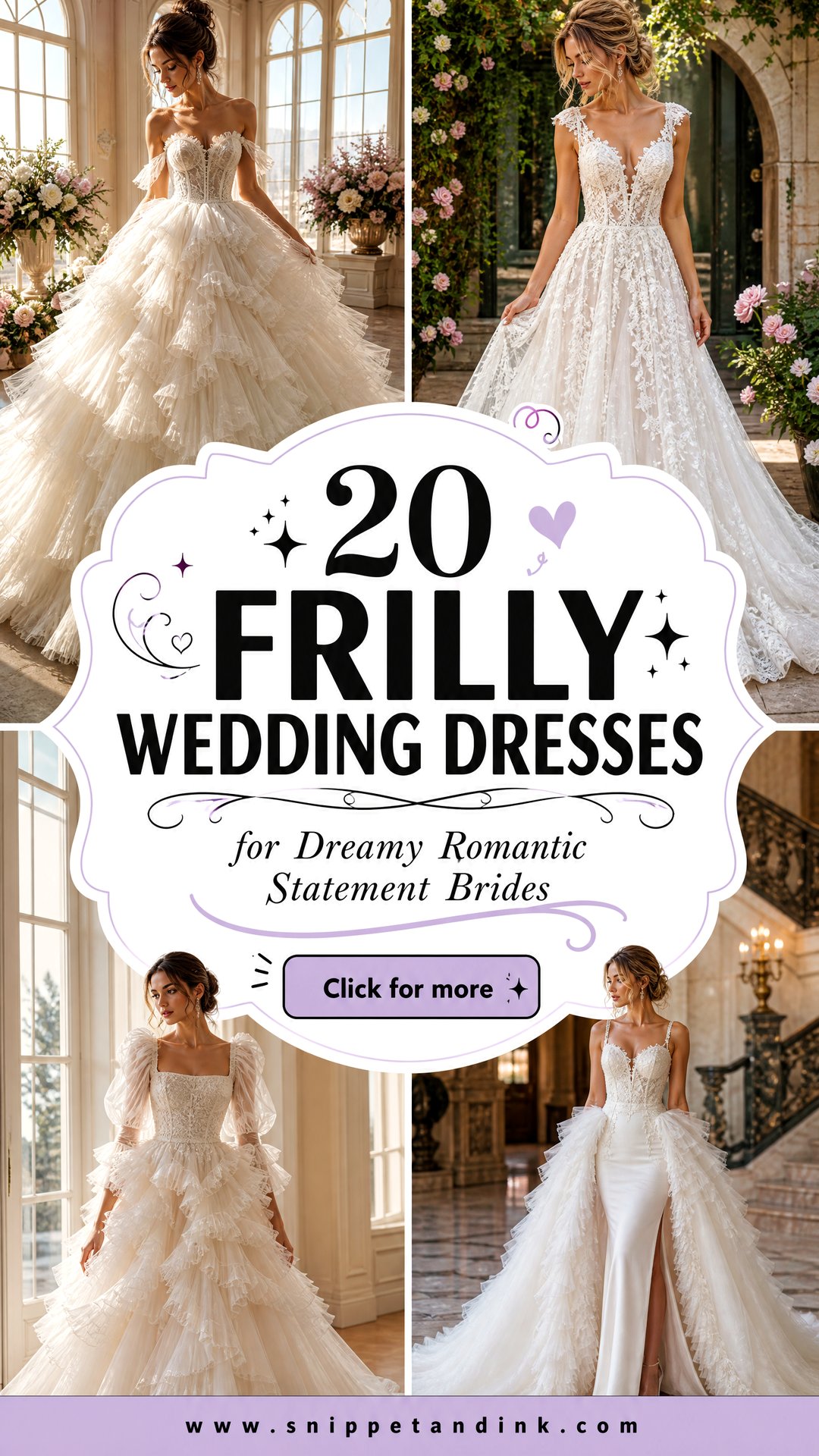 20 Frilly Wedding Dresses for Dreamy Romantic Statement Brides - 20 Frilly Wedding Dresses for Dreamy Romantic Statement Brides