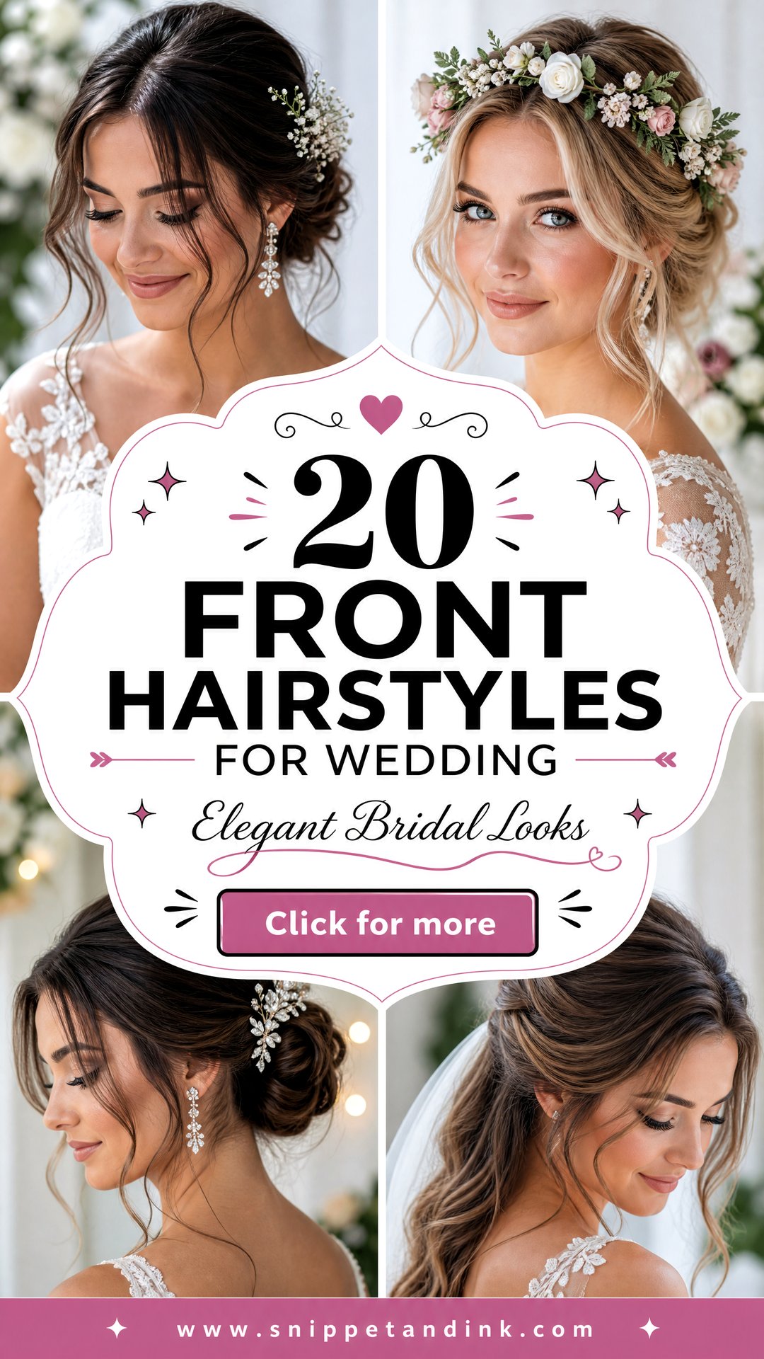 20 Front Hairstyles for Wedding Elegant Looks for Brides - 20 Front Hairstyles for Wedding: Elegant Looks for Brides