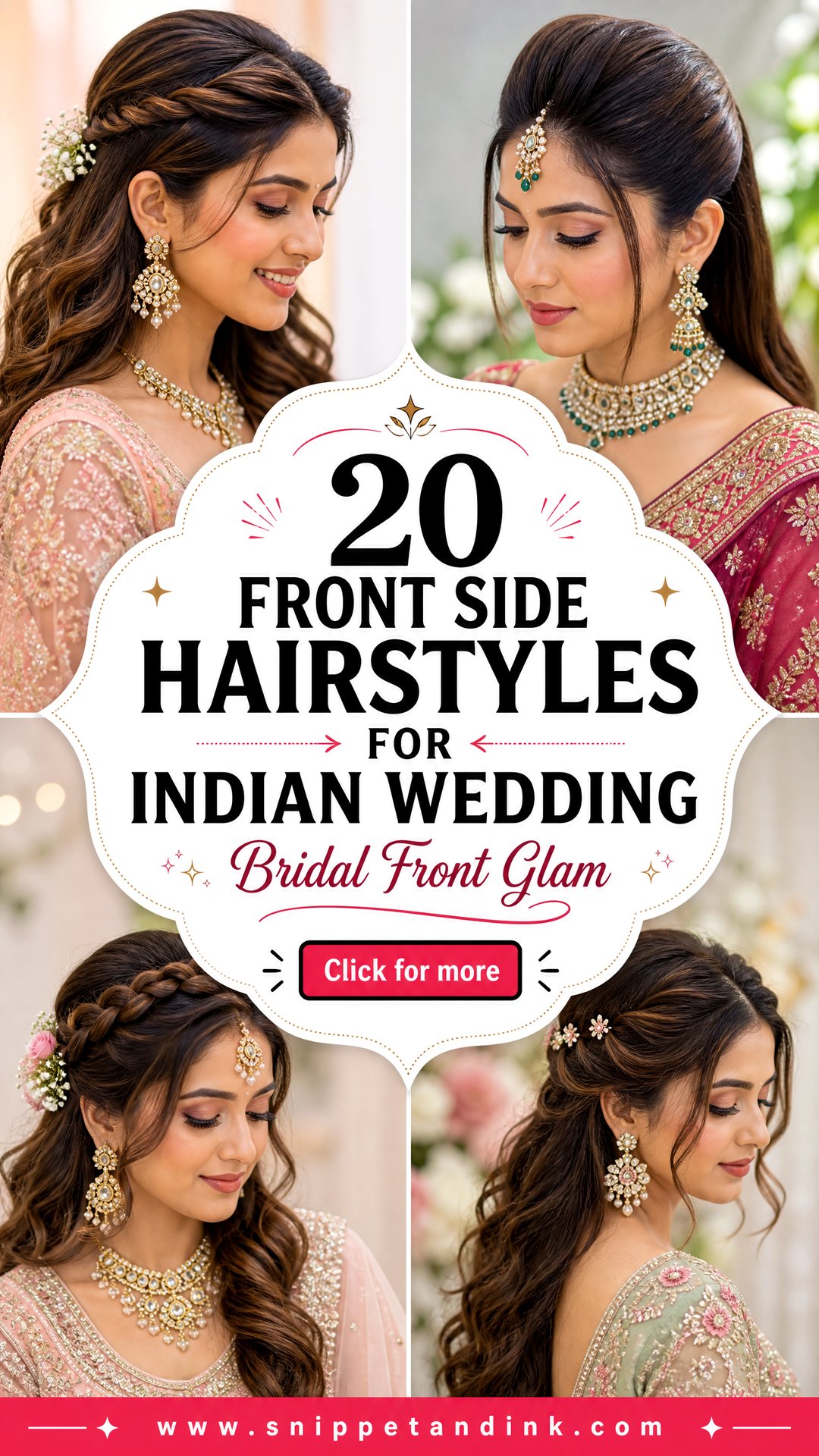20 Front Side Hairstyles for Indian Wedding Bridal Looks - 20 Front Side Hairstyles for Indian Wedding: Bridal Looks