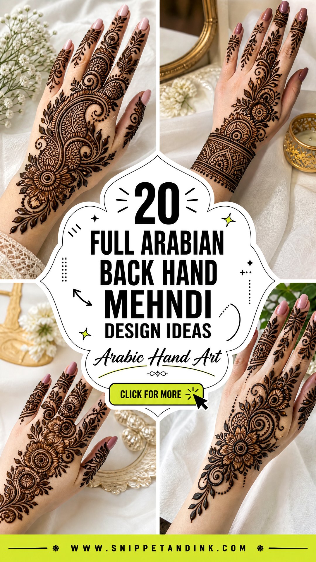 20 Full Arabian Back Hand Mehndi Design Ideas to Try - 20 Full Arabian Back Hand Mehndi Design Ideas to Try