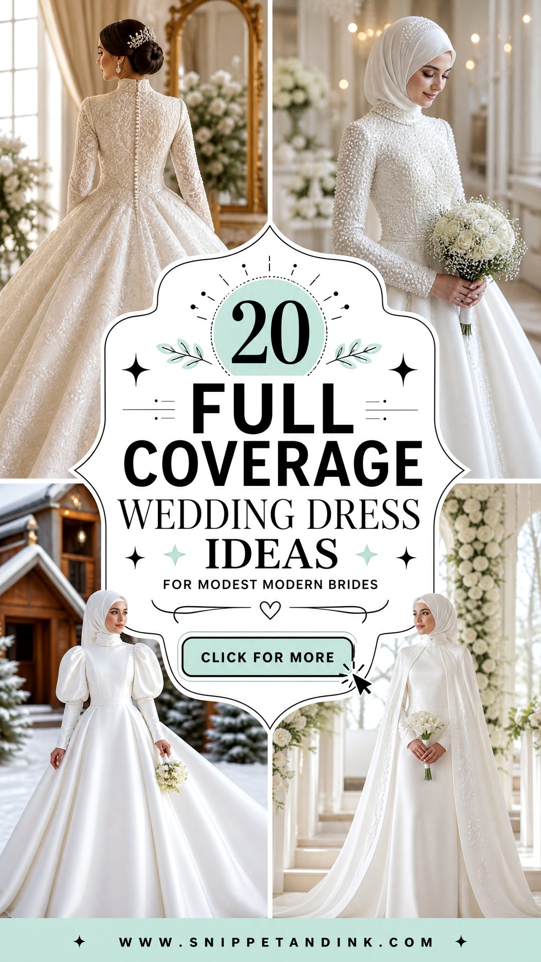 20 Full Coverage Wedding Dress Ideas for Modest Modern Brides - 20 Full Coverage Wedding Dress Ideas for Modest Modern Brides