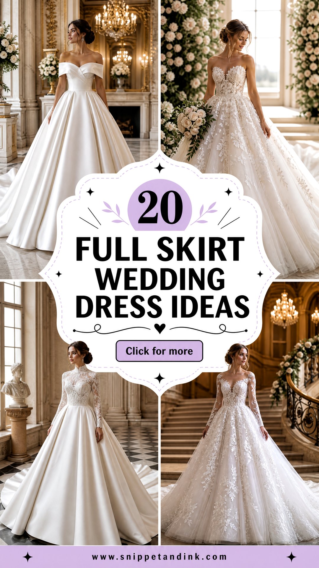 20 Full Skirt Wedding Dress Ideas for a Regal Bridal Look - 20 Full Skirt Wedding Dress Ideas for a Regal Bridal Look
