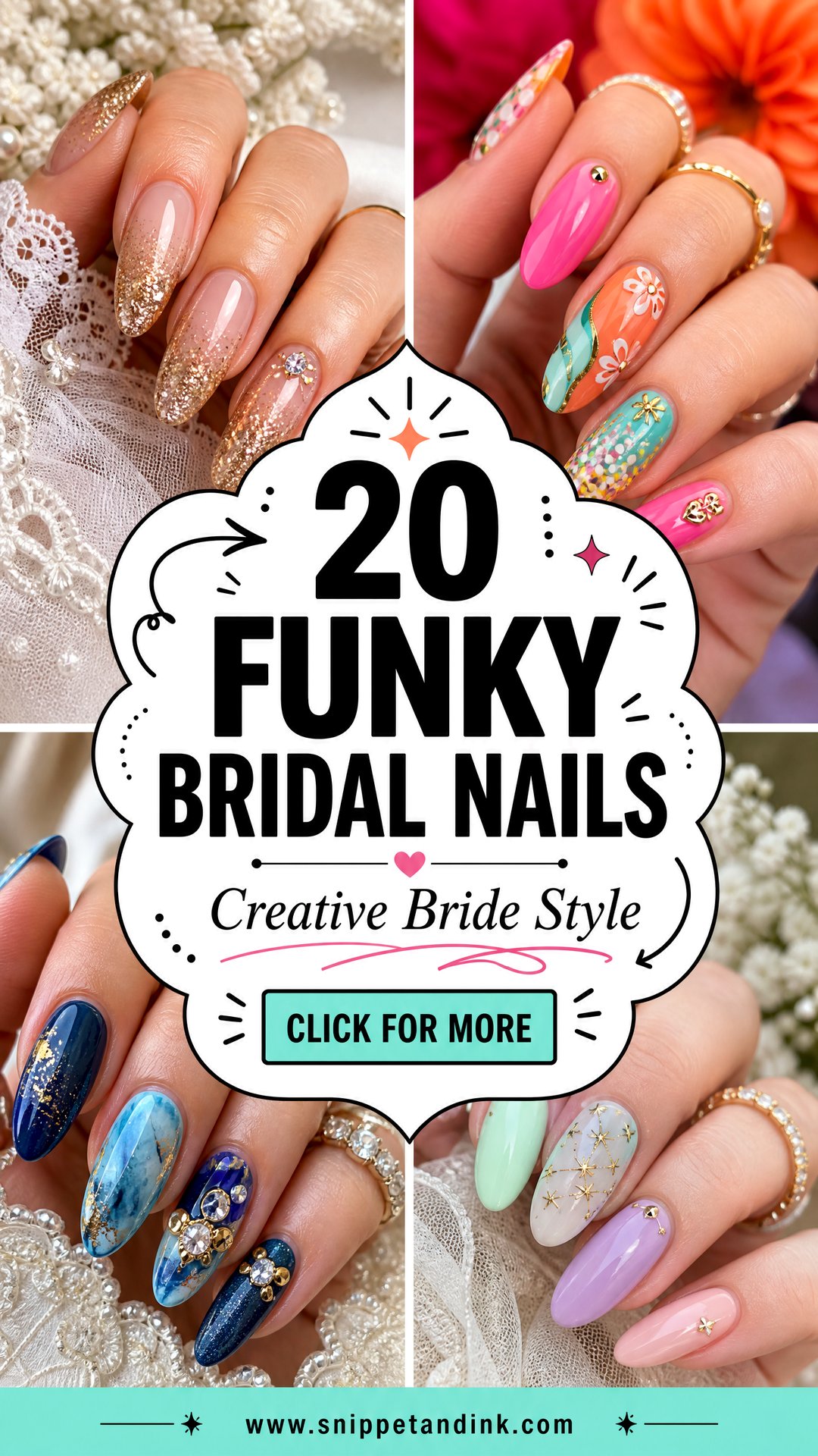 20 Funky Bridal Nails for Creative Brides With Style - 20 Funky Bridal Nails for Creative Brides With Style