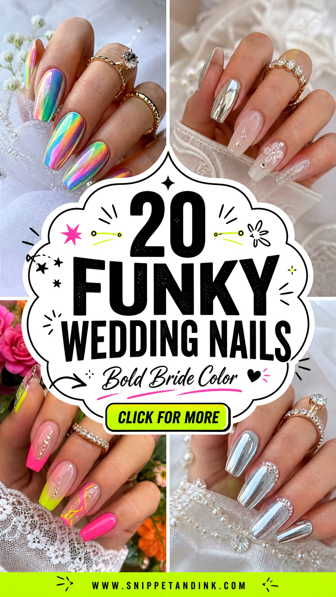 20 Funky Wedding Nails for Bold Brides Who Love Color - 20 Funky Wedding Nails for Bold Brides Who Love Color
