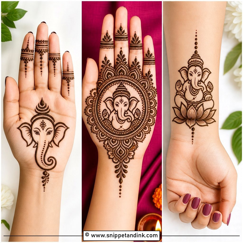 20 Ganpati Bappa Mehndi Design Ideas for Festive Hands