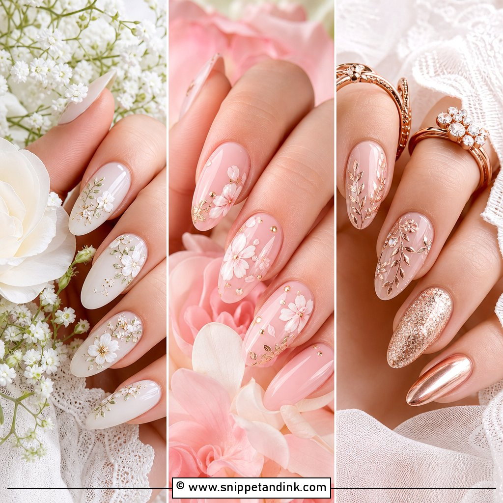 20 Garden Wedding Nails Romantic Ideas for Outdoor Brides