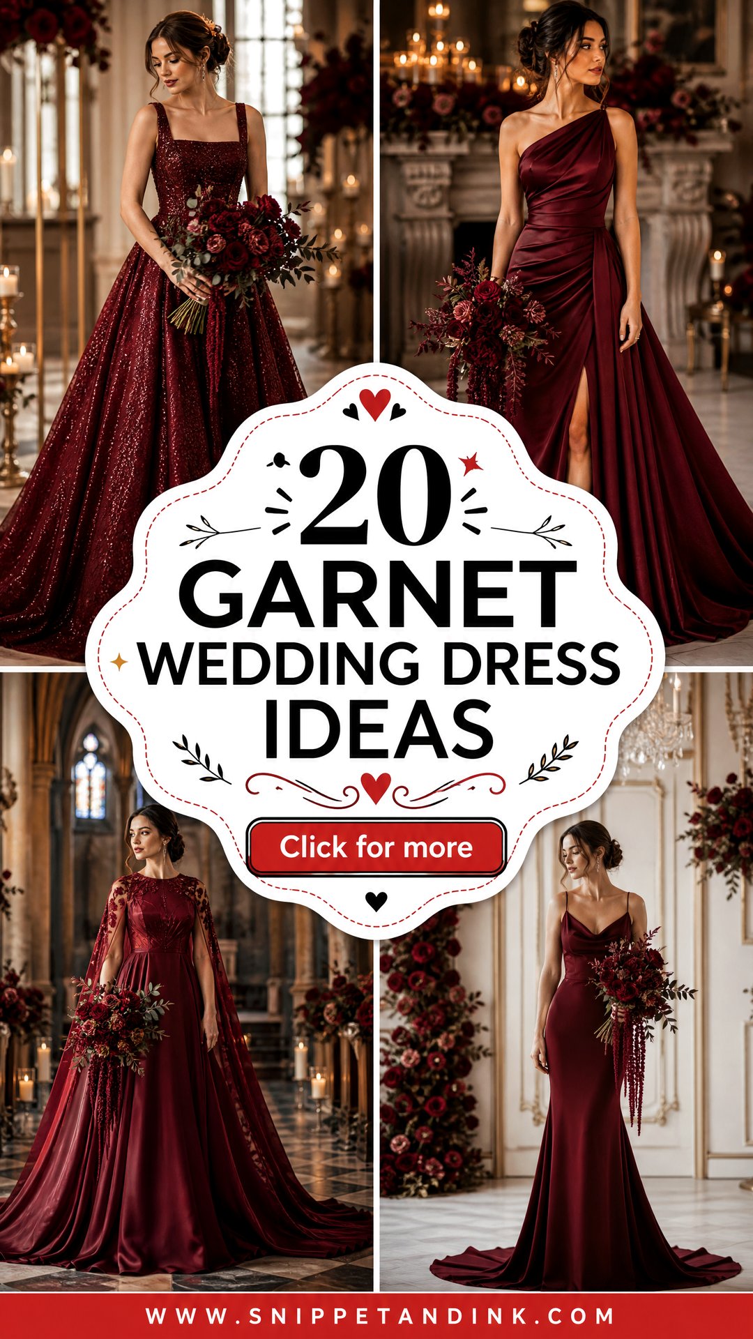 20 Garnet Wedding Dress Ideas for a Rich Romantic Look - 20 Garnet Wedding Dress Ideas for a Rich, Romantic Look