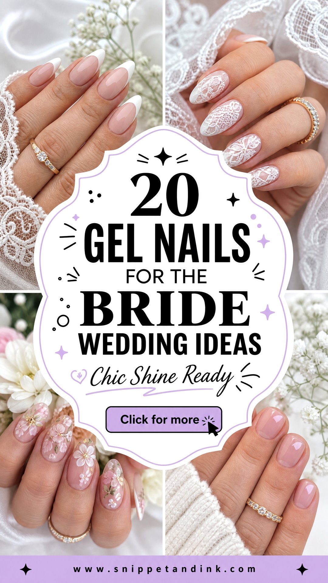 20 Gel Nails for the Bride Wedding Ideas With Chic Shine - 20 Gel Nails for the Bride Wedding Ideas With Chic Shine