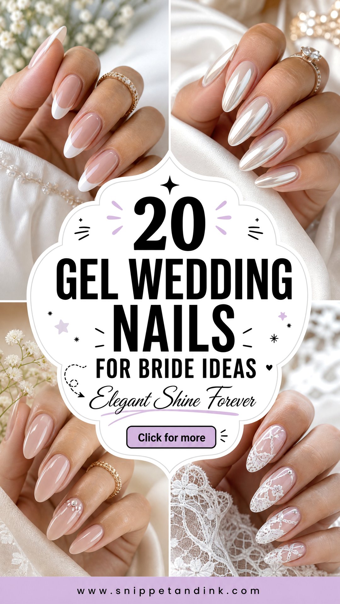 20 Gel Wedding Nails for Bride Ideas With Elegant Shine - 20 Gel Wedding Nails for Bride Ideas With Elegant Shine