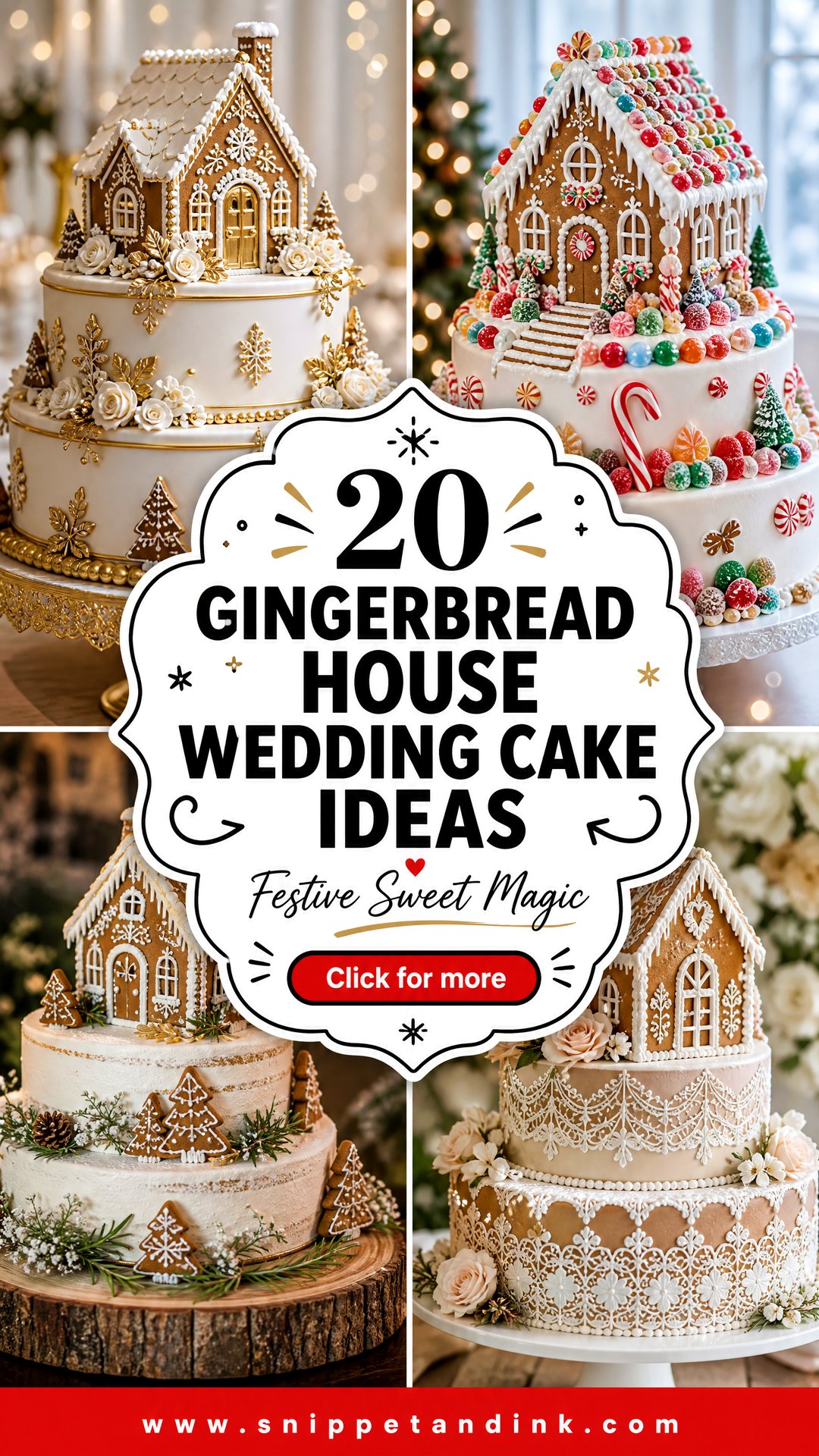 20 Gingerbread House Wedding Cake Ideas for Festive Magic - 20 Gingerbread House Wedding Cake Ideas for Festive Magic