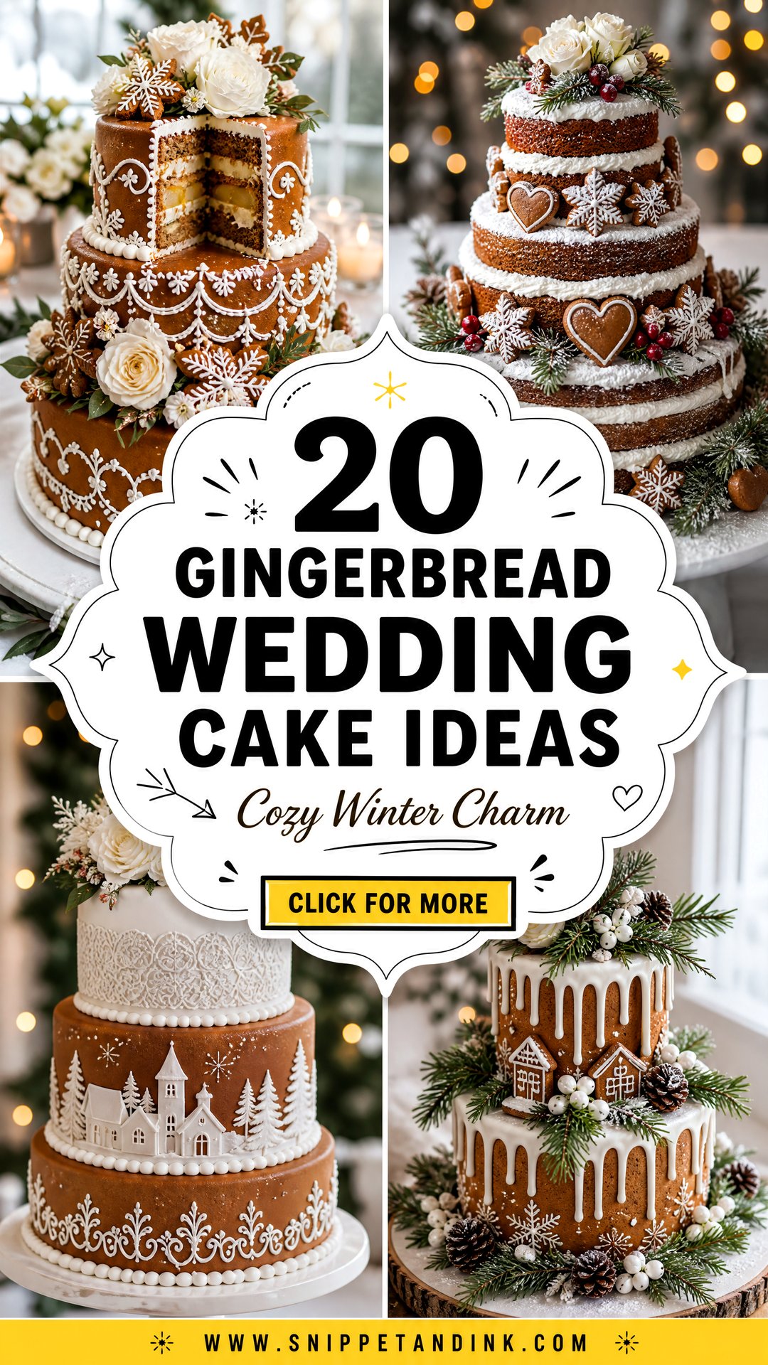 20 Gingerbread Wedding Cake Ideas for Cozy Winter Charm - 20 Gingerbread Wedding Cake Ideas for Cozy Winter Charm