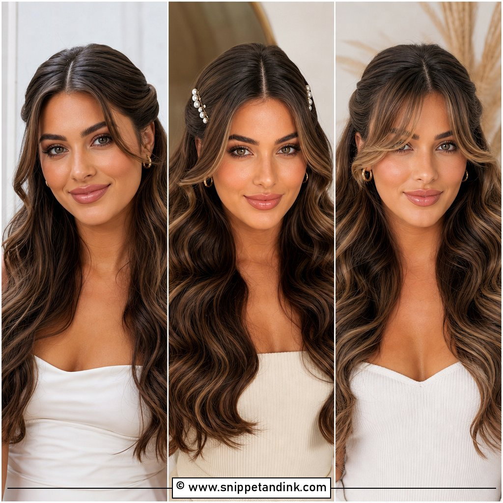 20 Glam Waves Wedding Hair Middle Part Looks Brides Love