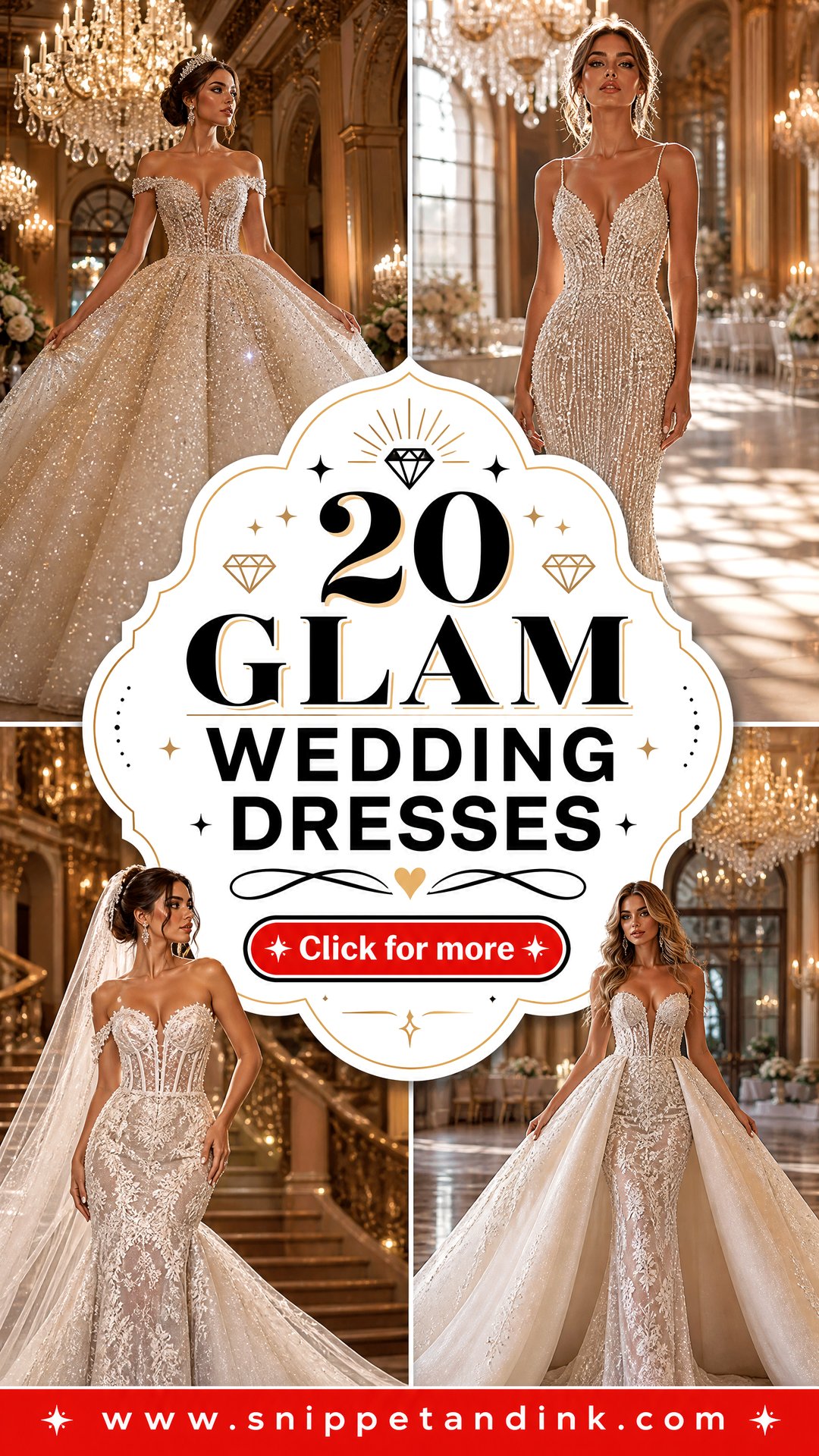 20 Glam Wedding Dresses Made for a Dazzling Bridal Entrance - 20 Glam Wedding Dresses Made for a Dazzling Bridal Entrance