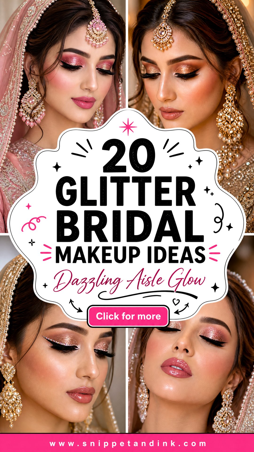 20 Glitter Bridal Makeup Ideas for a Dazzling Aisle Glow - 20 Glitter Bridal Makeup Ideas for a Dazzling Aisle Glow