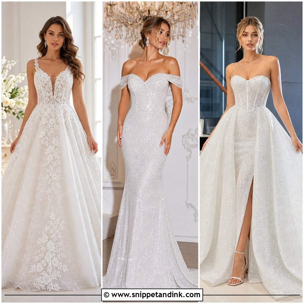 20 Glittery Wedding Dress Ideas for a Radiant Bridal Look