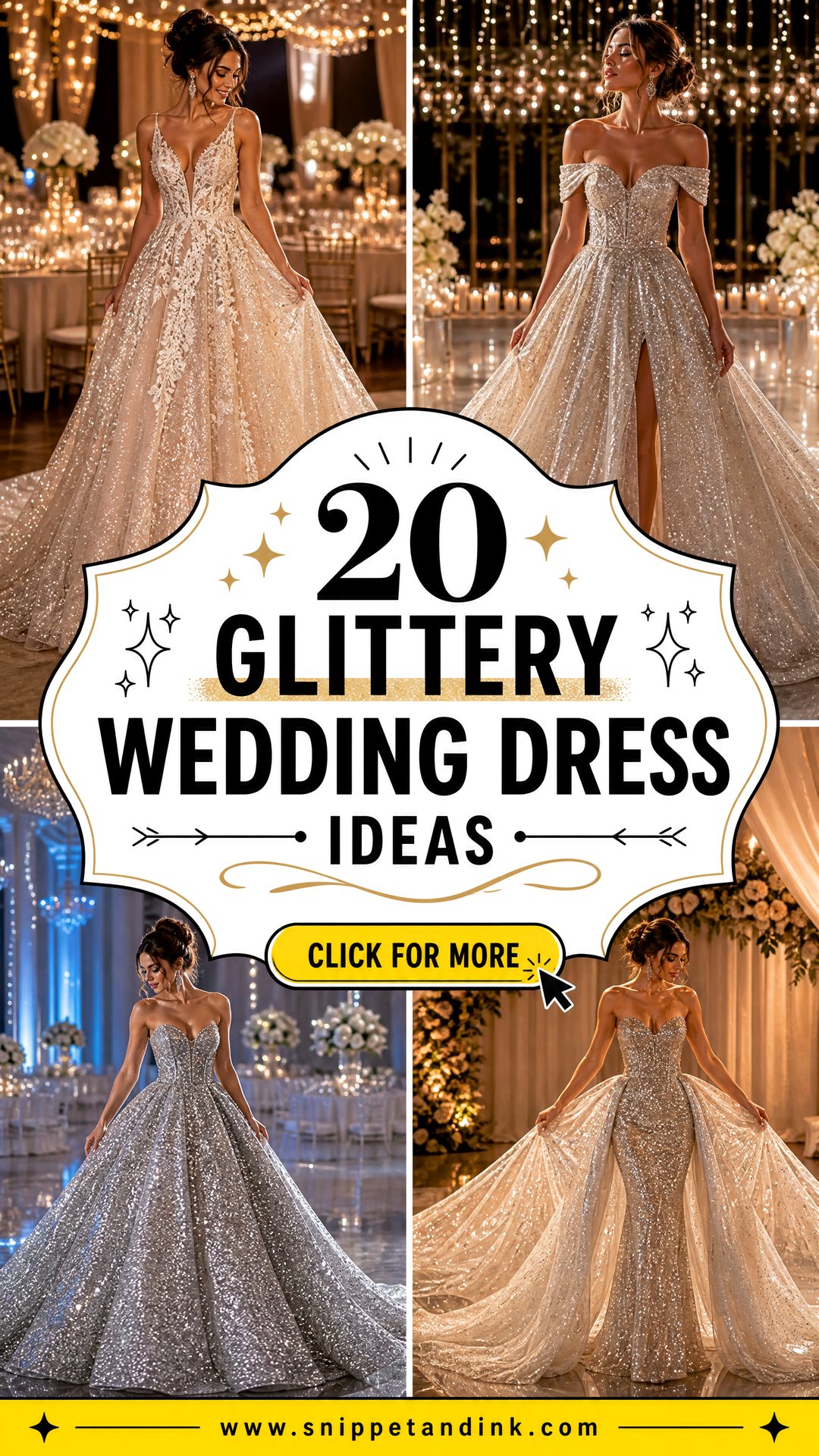 20 Glittery Wedding Dress Ideas for a Radiant Bridal Look - 20 Glittery Wedding Dress Ideas for a Radiant Bridal Look