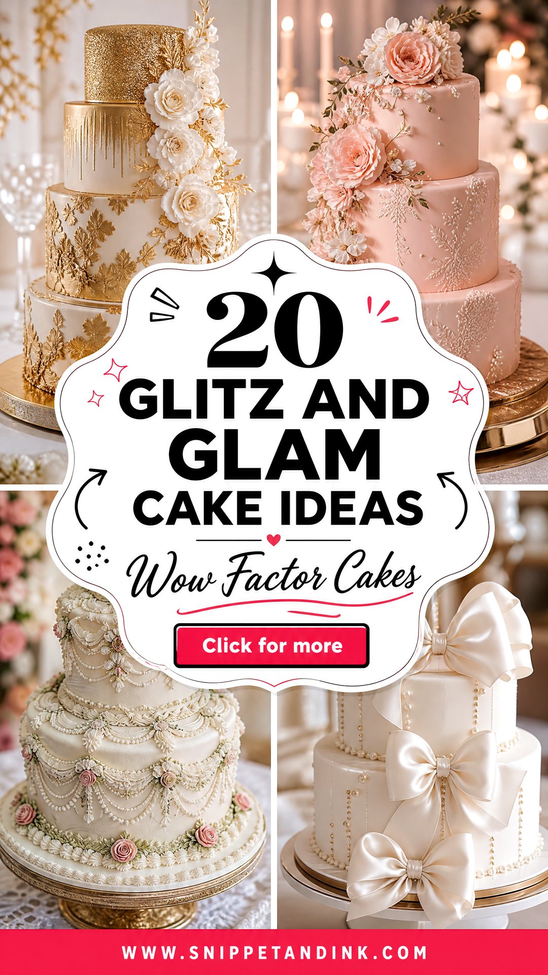 20 Glitz and Glam Cake Ideas for Wedding With Wow Factor - 20 Glitz and Glam Cake Ideas for Wedding With Wow Factor