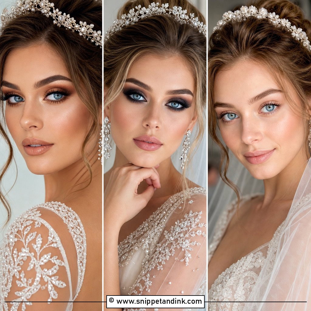 20 Glowy Bridal Makeup for Blue Eyes for a Soft Dreamy Glow