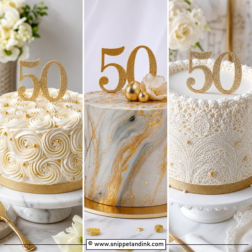 20 Gold 50th Anniversary Cakes for a Luxe Milestone Party